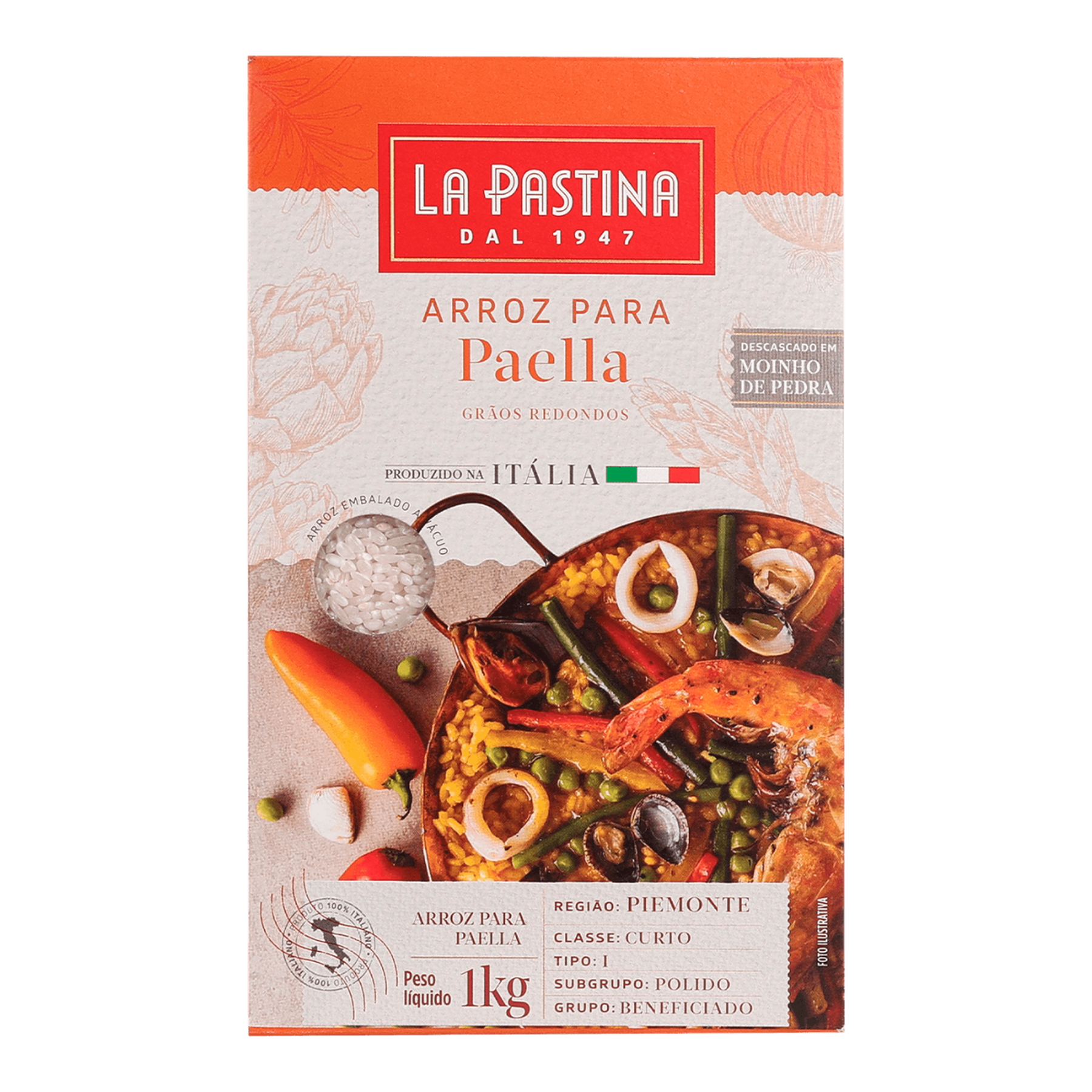 Arroz para Paella La Pastina Tipo 1 Caixa 1kg