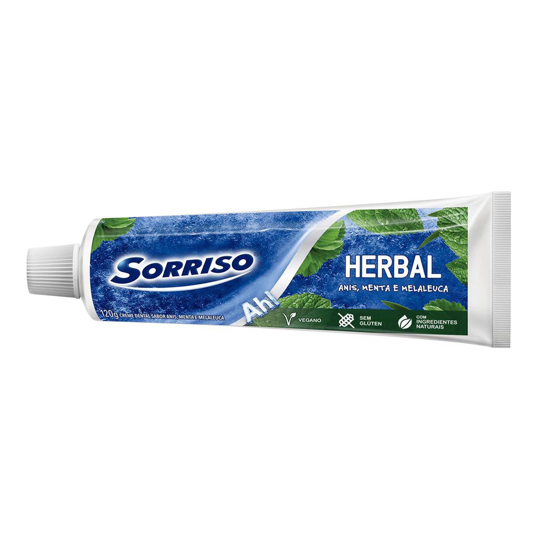 Creme Dental Anis, Menta e Melaleuca Herbal Sorriso Caixa 120g - Embalagem + Econômico