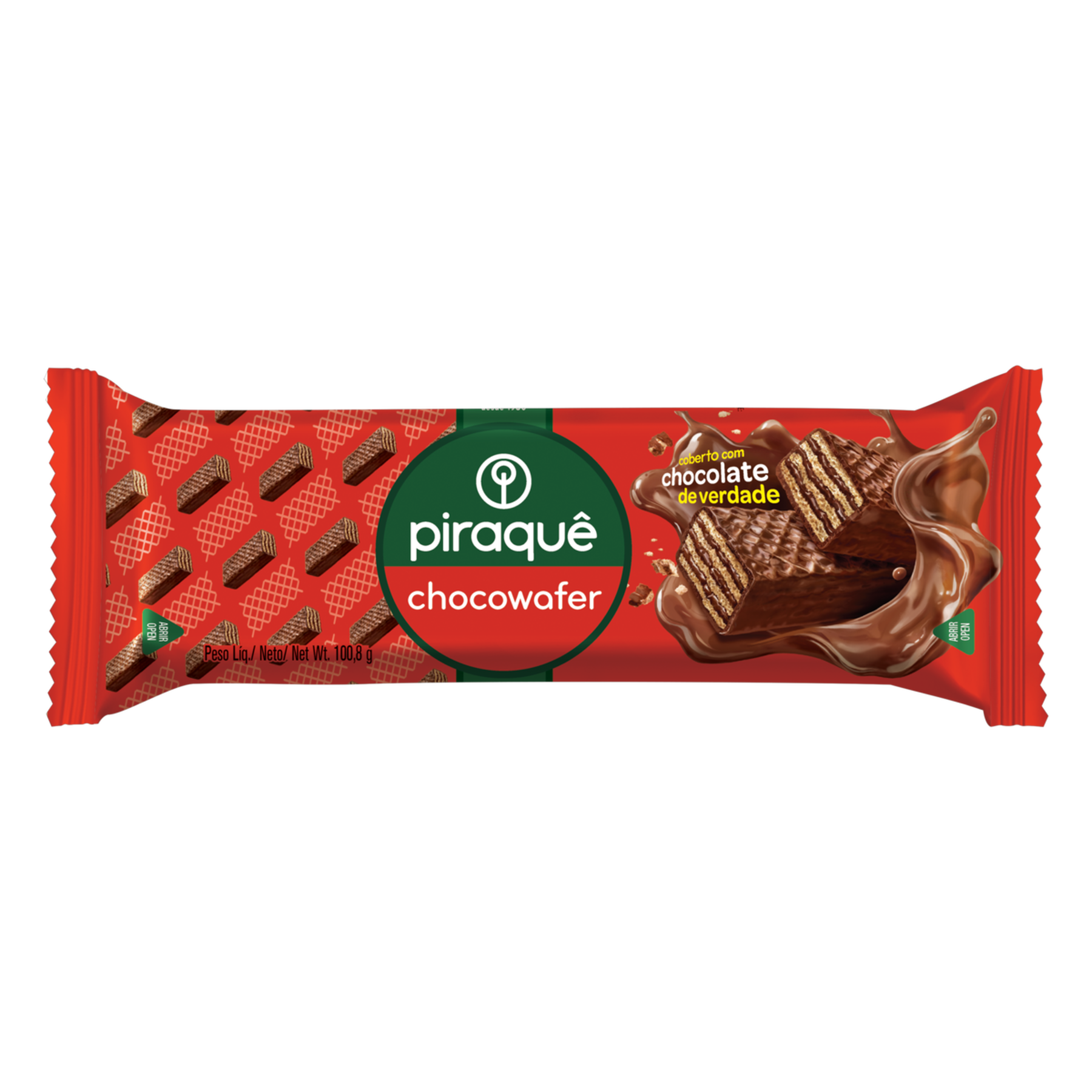 Wafer Recheado Chocolate Chocowafer Piraquê Pacote 100,8g