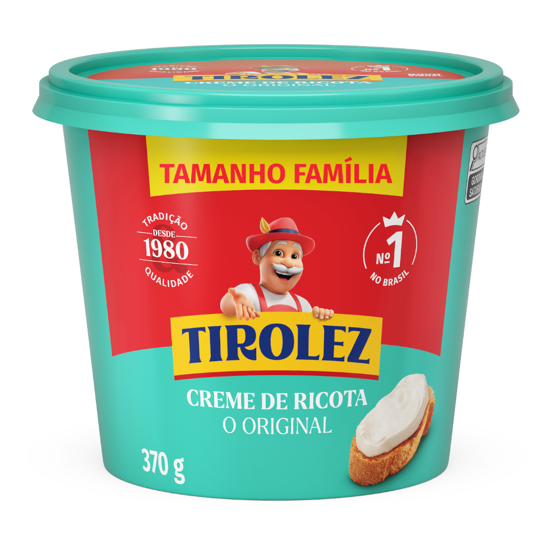 Creme de Ricota Original Tirolez Pote 370g Embalagem Tamanho Fam&iacute;lia