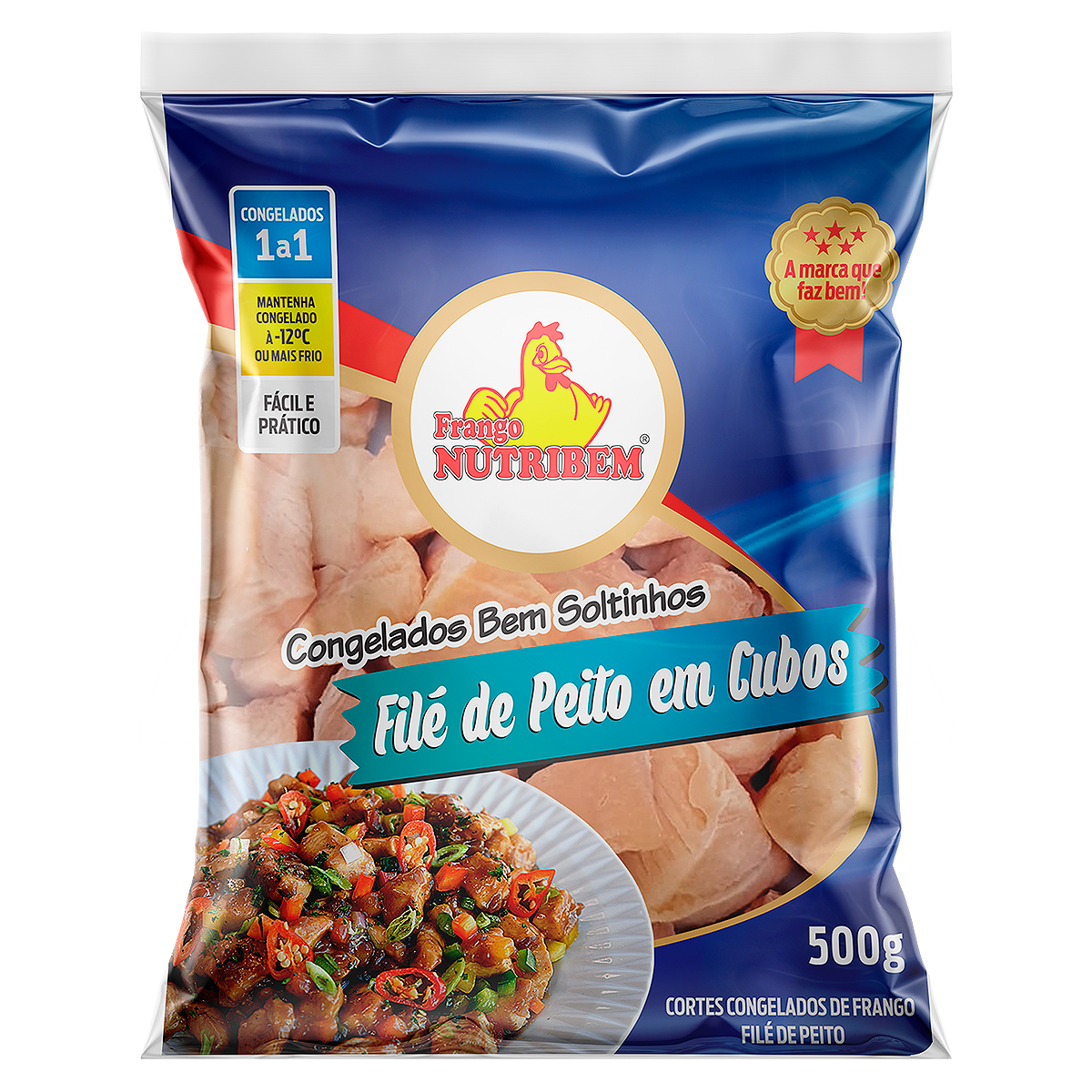 Fil&eacute; De Peito Congelado Cubos Nutribem 500g
