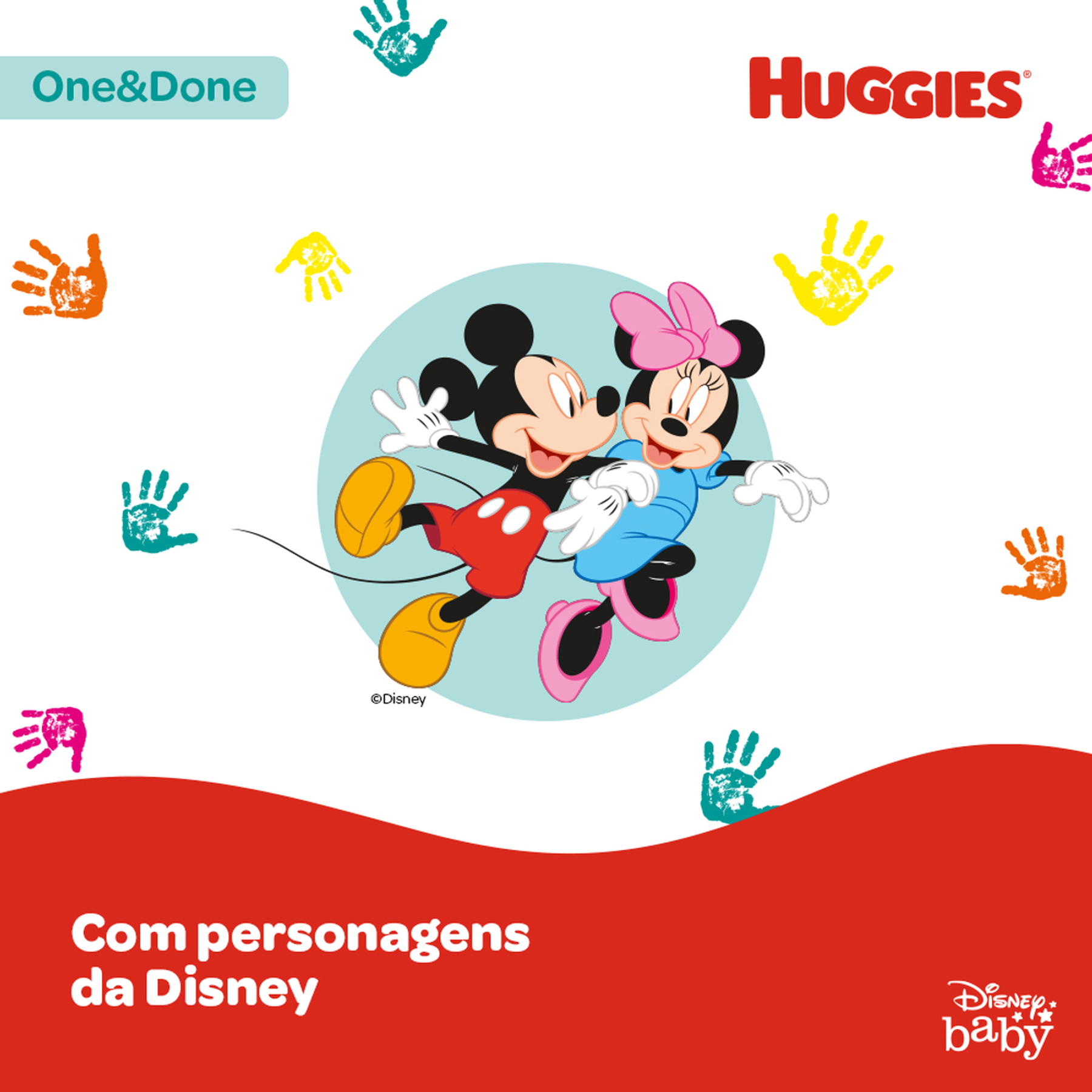 Toalha Umedecida Suave Huggies One&Done 19.3cm x 15.7cm Pacote 48 Unidades