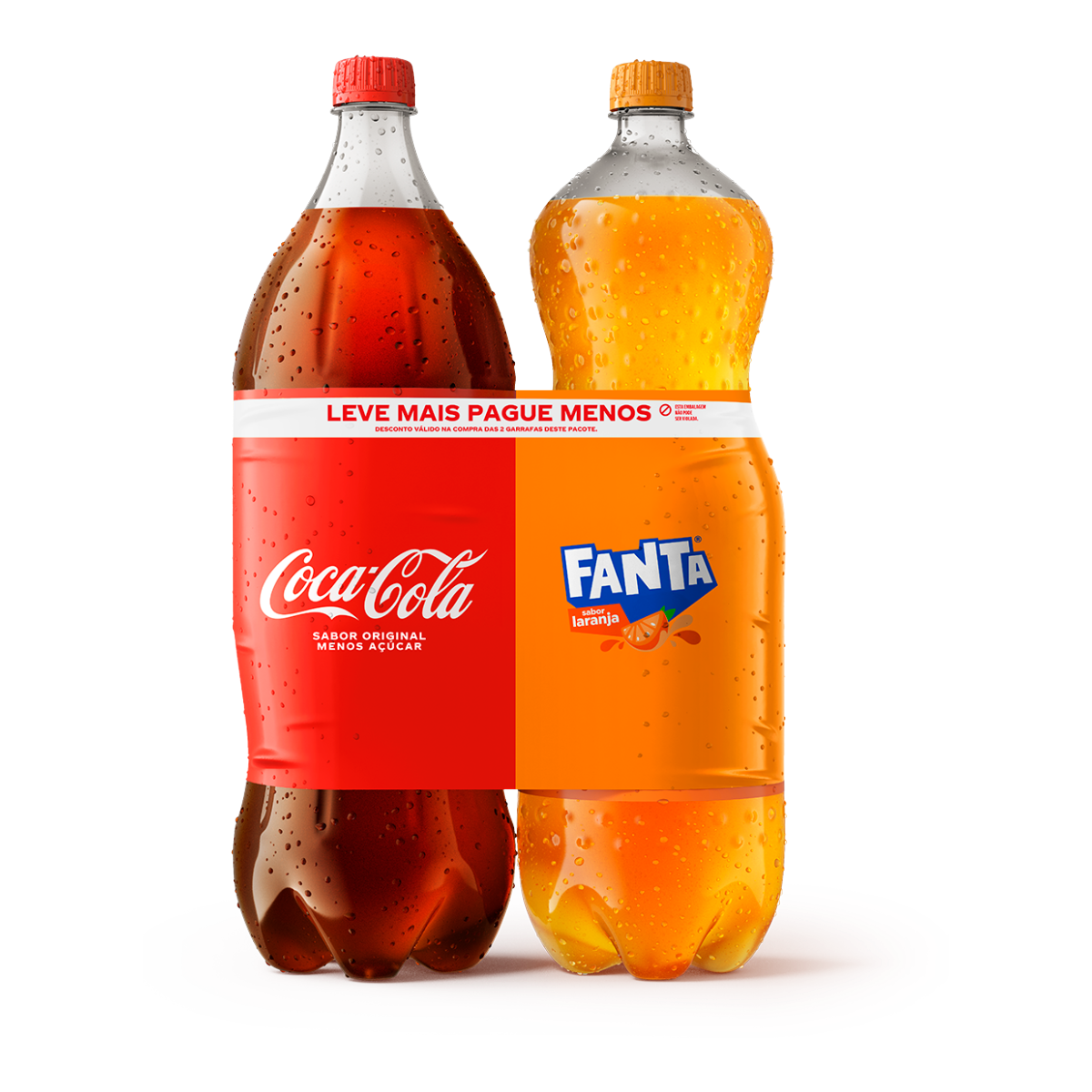 Refrigerante Coca-Cola + Laranja Fanta 2l Cada Embalagem Leve Mais Pague Menos