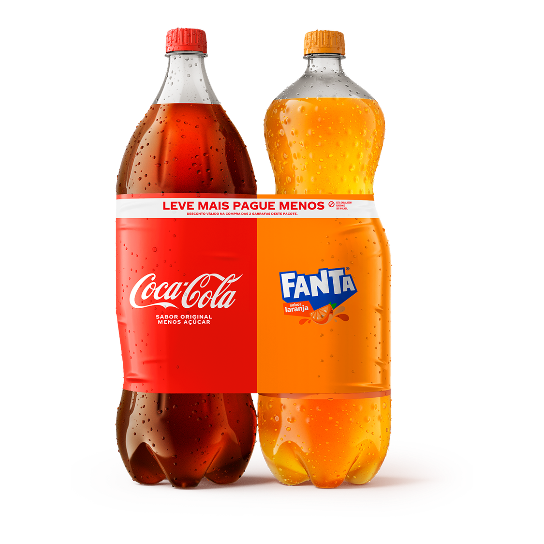Refrigerante Coca-Cola + Laranja Fanta 2l Cada Embalagem Leve Mais Pague Menos
