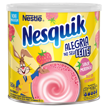 Pó para Preparo de Bebida Morango Nesquik Nestlé Lata 380g