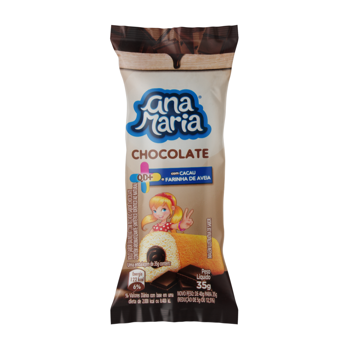Bolo Baunilha Recheio Chocolate Ana Maria Pacote 35g