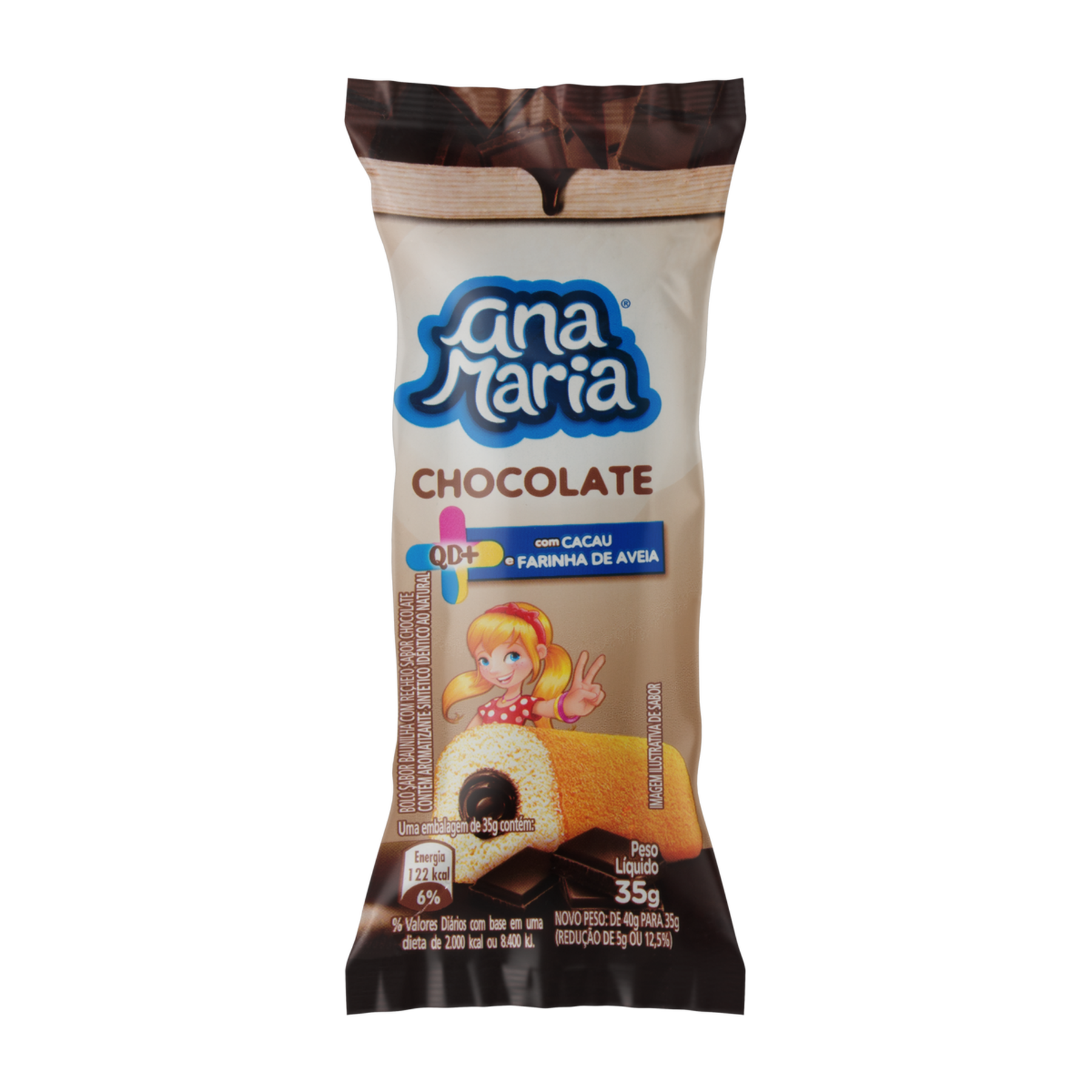 Bolo Baunilha Recheio Chocolate Ana Maria Pacote 35g