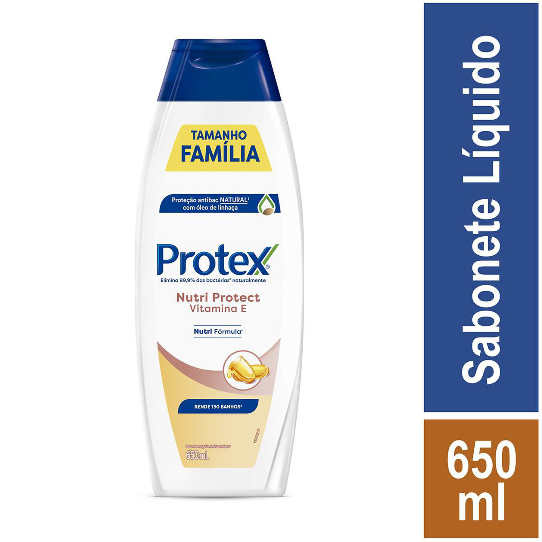 Sabonete Líquido Antibacteriano Nutri Protect Vitamina E Protex Frasco 650ml - Embalagem Tamanho Família