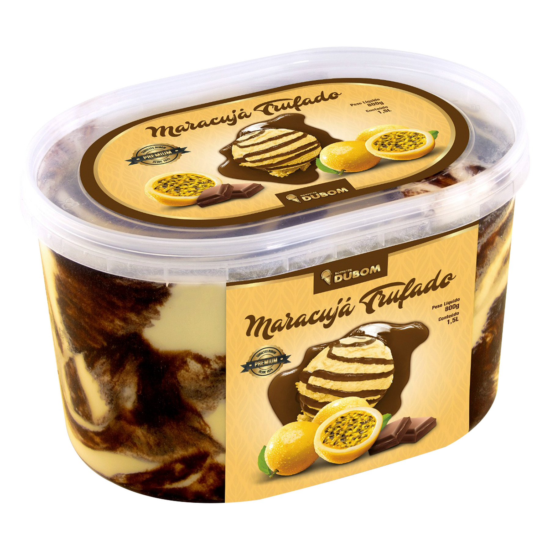 Sorvete Maracuj&aacute; Trufado Dubom Pote 1,5l