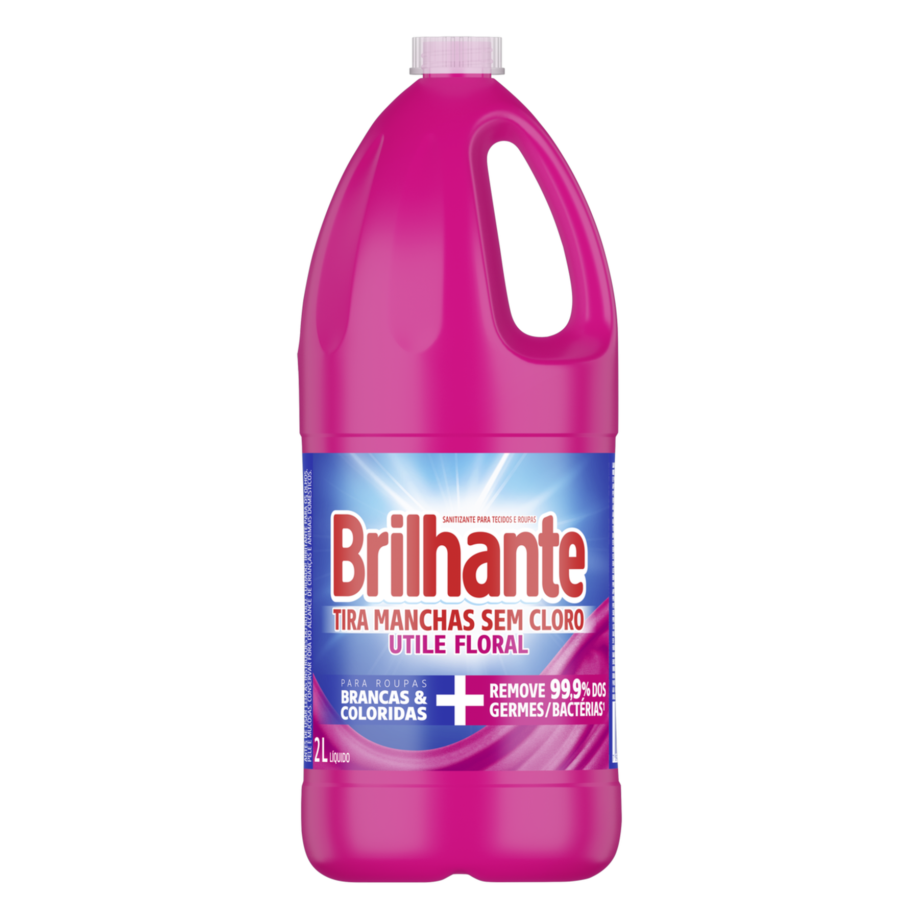 Tira-Manchas L&iacute;quido Roupas Brancas e Coloridas Floral Brilhante Utile Frasco 2l&nbsp;