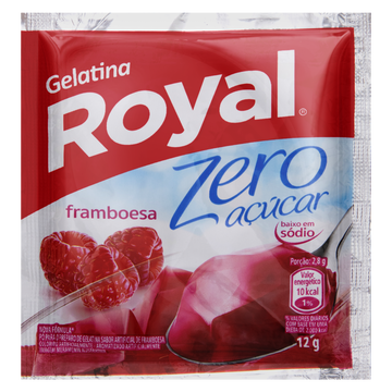 Gelatina em Pó Framboesa Zero Açúcar Royal Pacote 12g