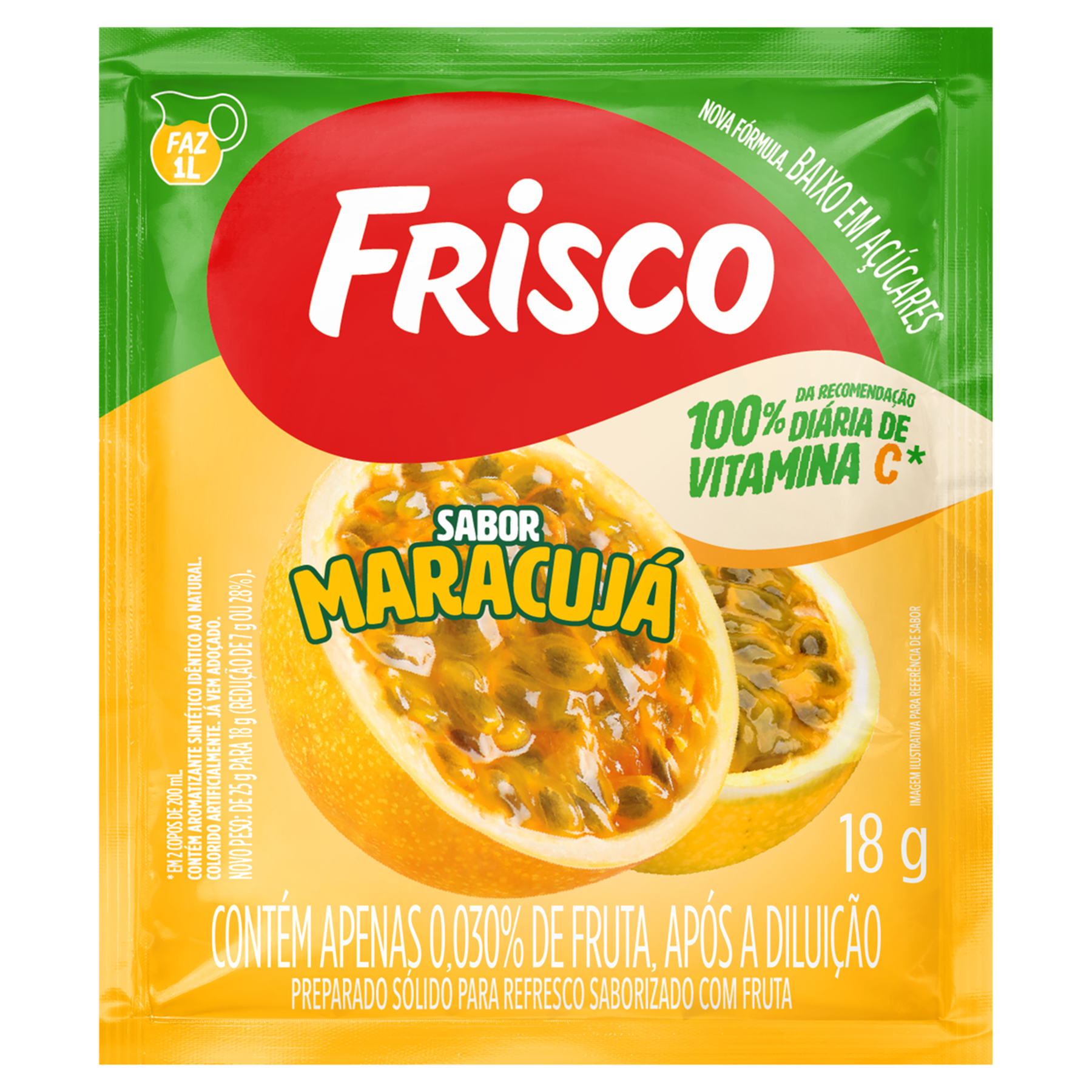 Refresco em Pó Maracujá Frisco Pacote 18g