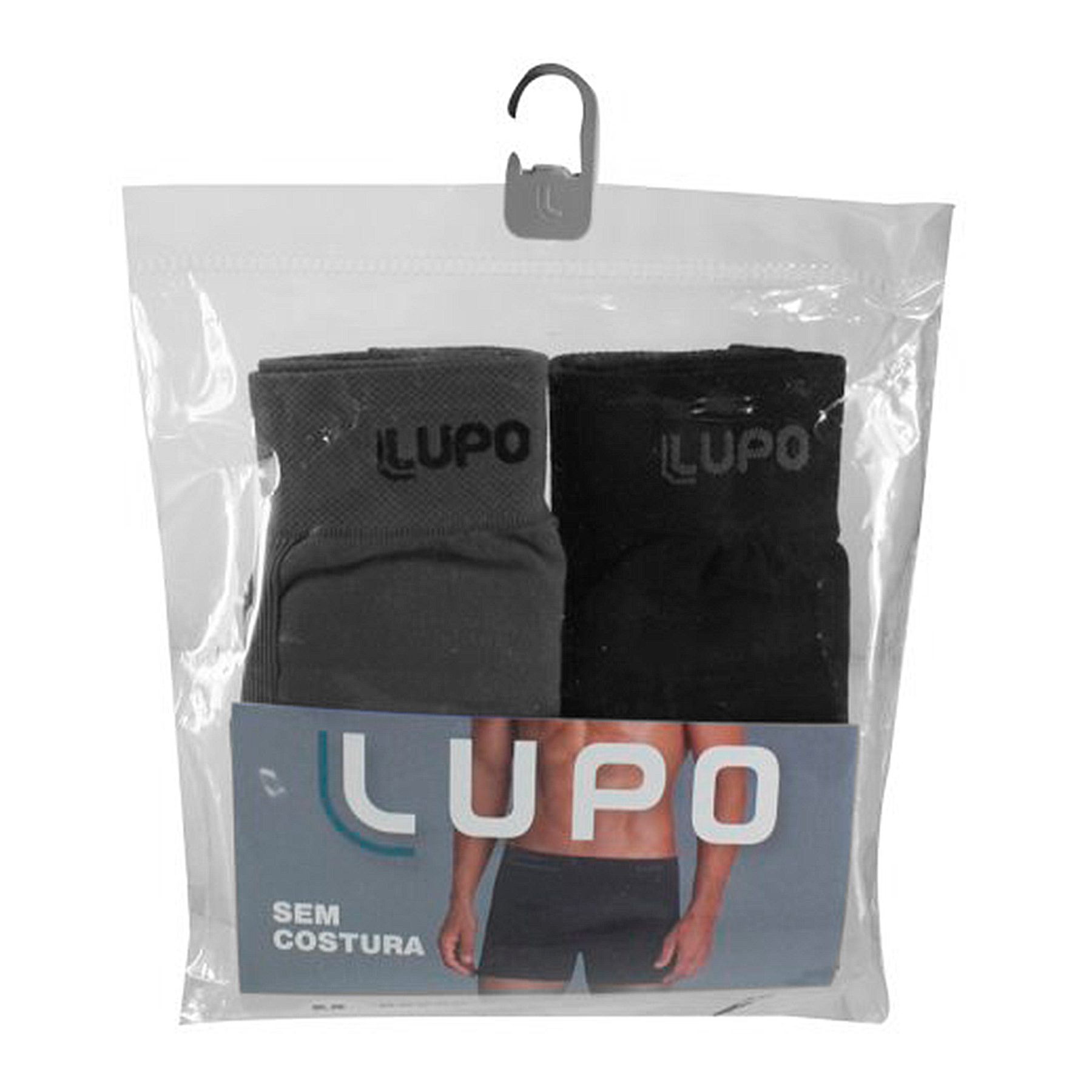 Cueca Boxer Algod&atilde;o Chumbo e Preta Lupo Tam. G C/2 Unidades