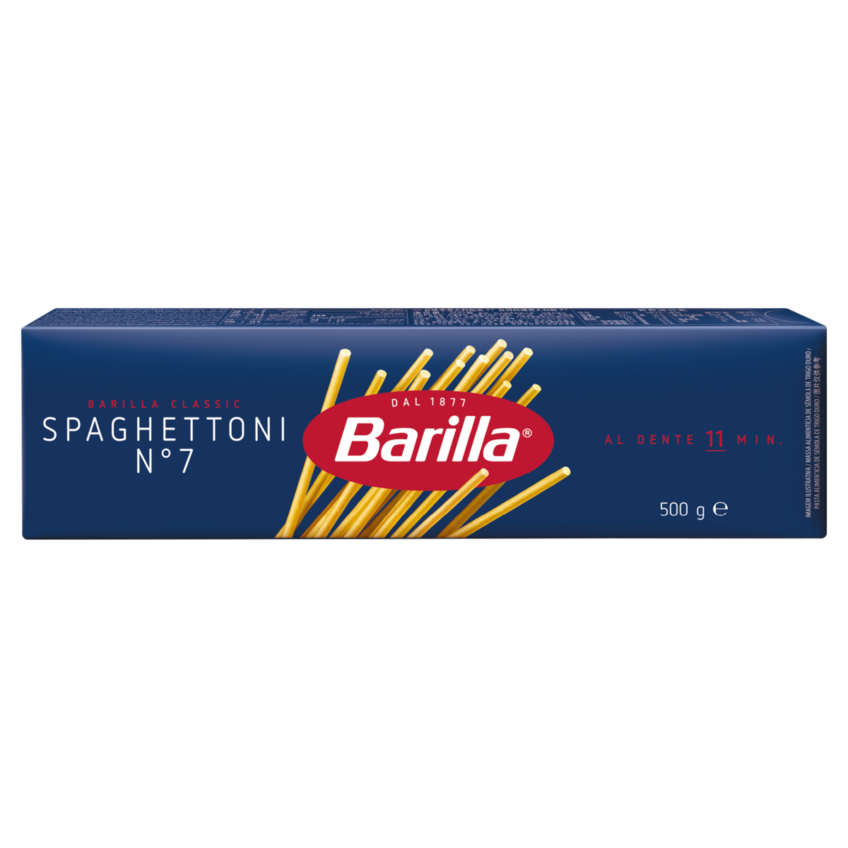 Macarr&atilde;o de S&ecirc;mola de Trigo Duro Spaghettoni 7 Barilla Classic Caixa 500g&nbsp;
