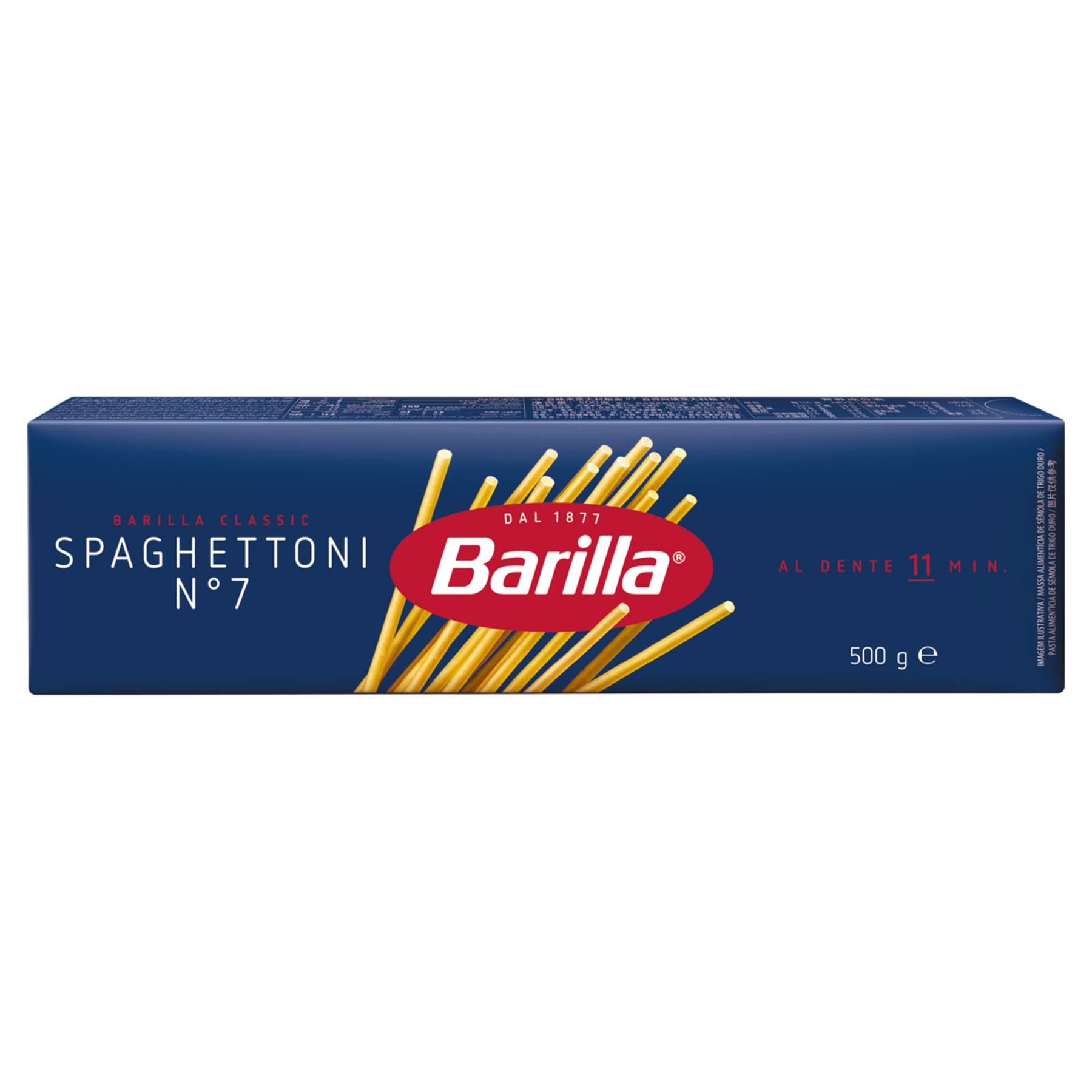 Macarr&atilde;o de S&ecirc;mola de Trigo Duro Spaghettoni 7 Barilla Classic Caixa 500g&nbsp;