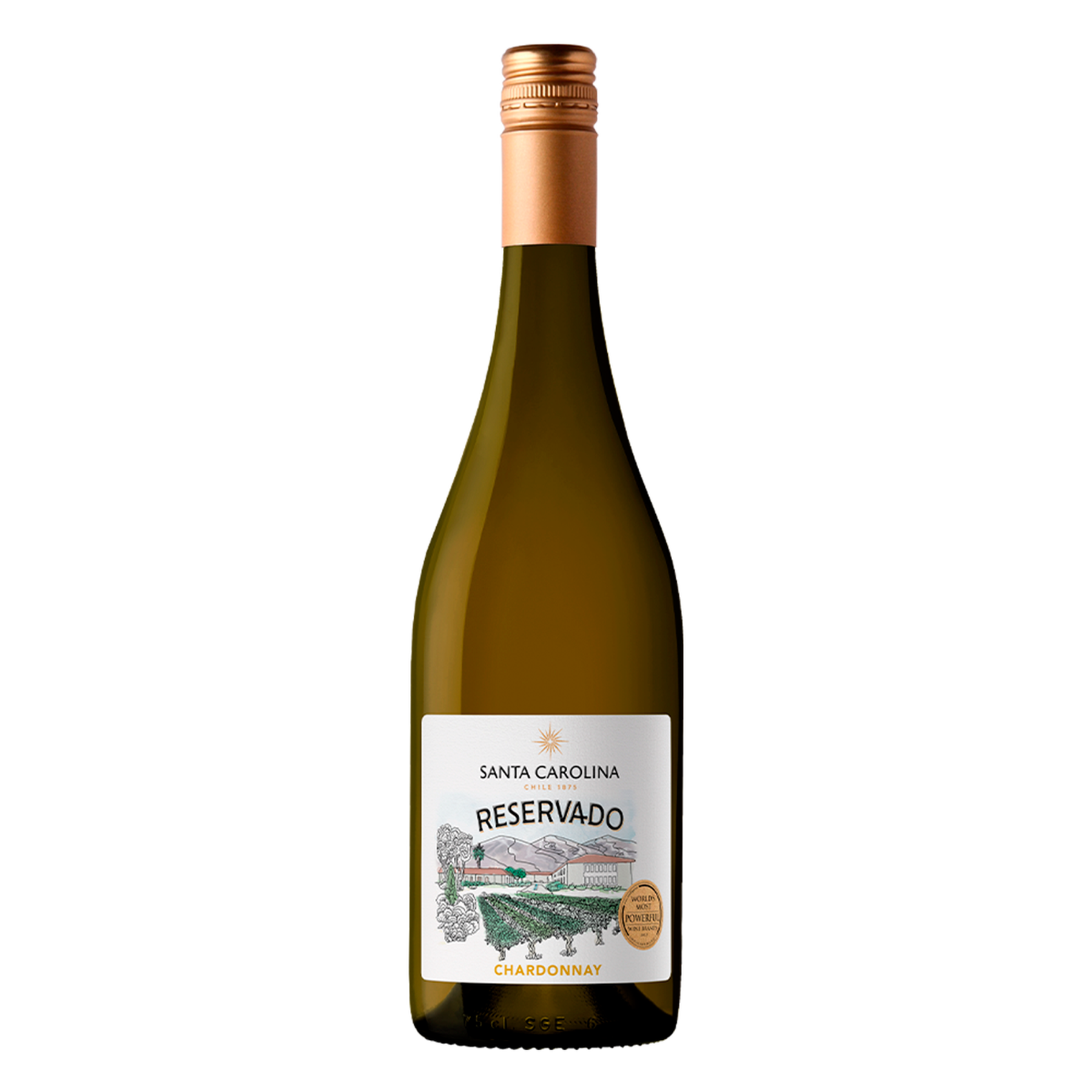 Vinho Branco Meio Seco Chardonnay Valle Central Reservado Santa Carolina Garrafa 750ml