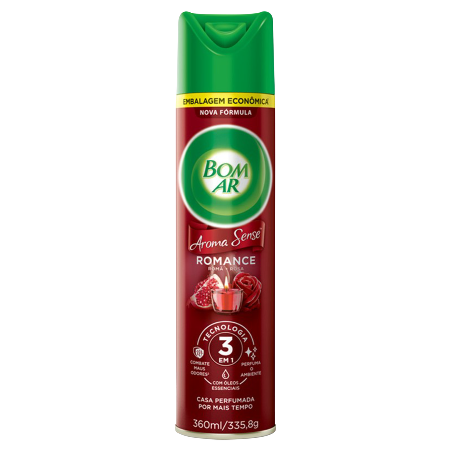 Neutralizador de Odores Romance Bom Ar Aroma Sense Frasco 360ml Spray Embalagem Econ&ocirc;mica