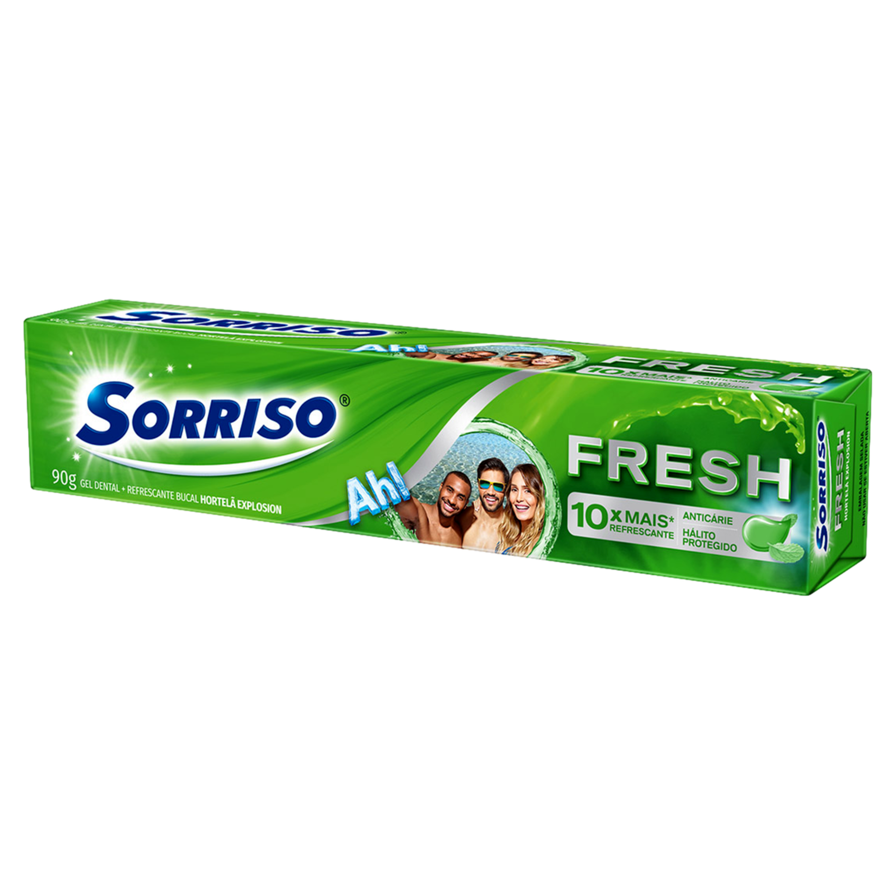 Pack Gel Dental Hortel&atilde; Explosion Sorriso Fresh Caixa 3 Unidades 90g Cada Leve Mais Pague Menos