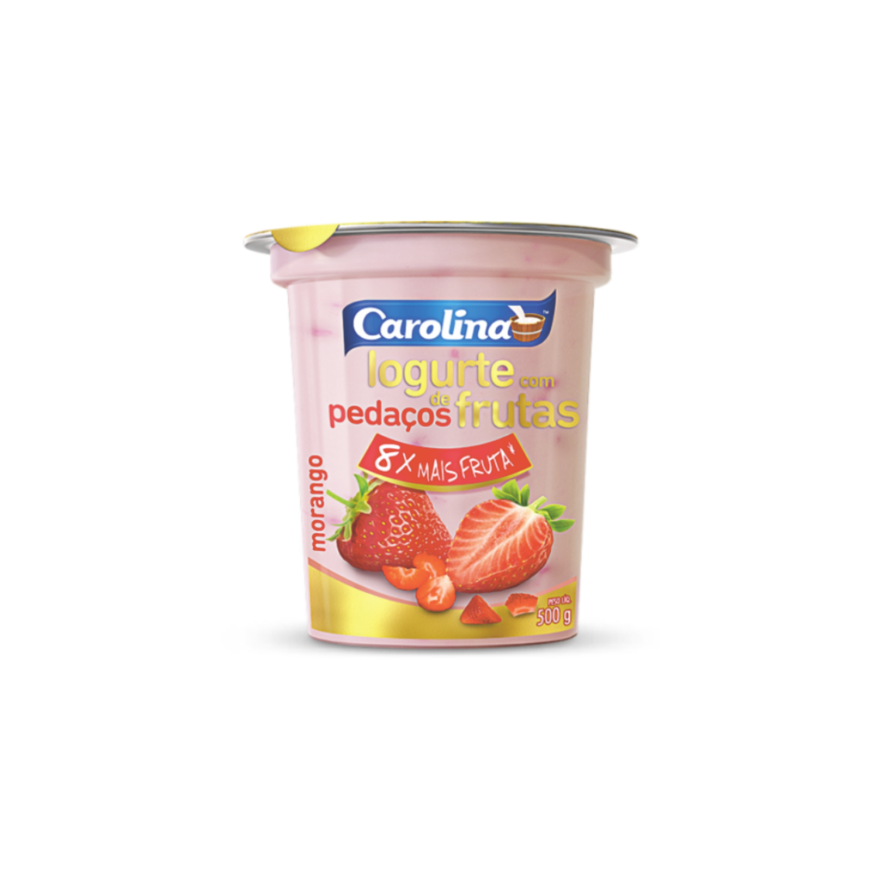 Iogurte Pedaços Morango Carolina 450g