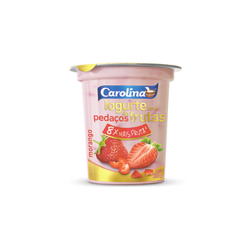 Iogurte Pedaços Morango Carolina 450g