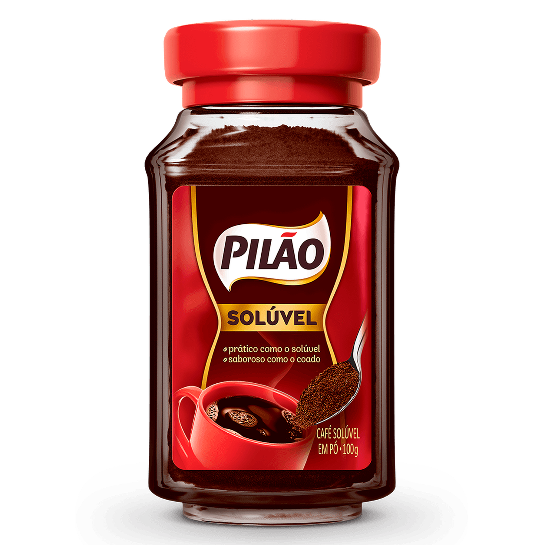 Caf&eacute; Sol&uacute;vel em P&oacute; Coado Pil&atilde;o Vidro 100g