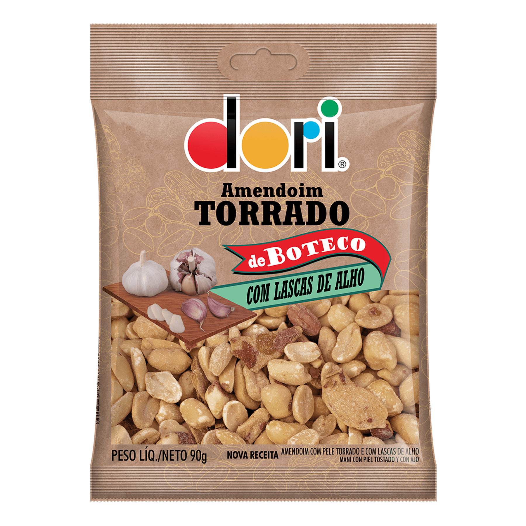 Amendoim Torrado com Lascas de Alho Dori de Boteco Pacote 90g