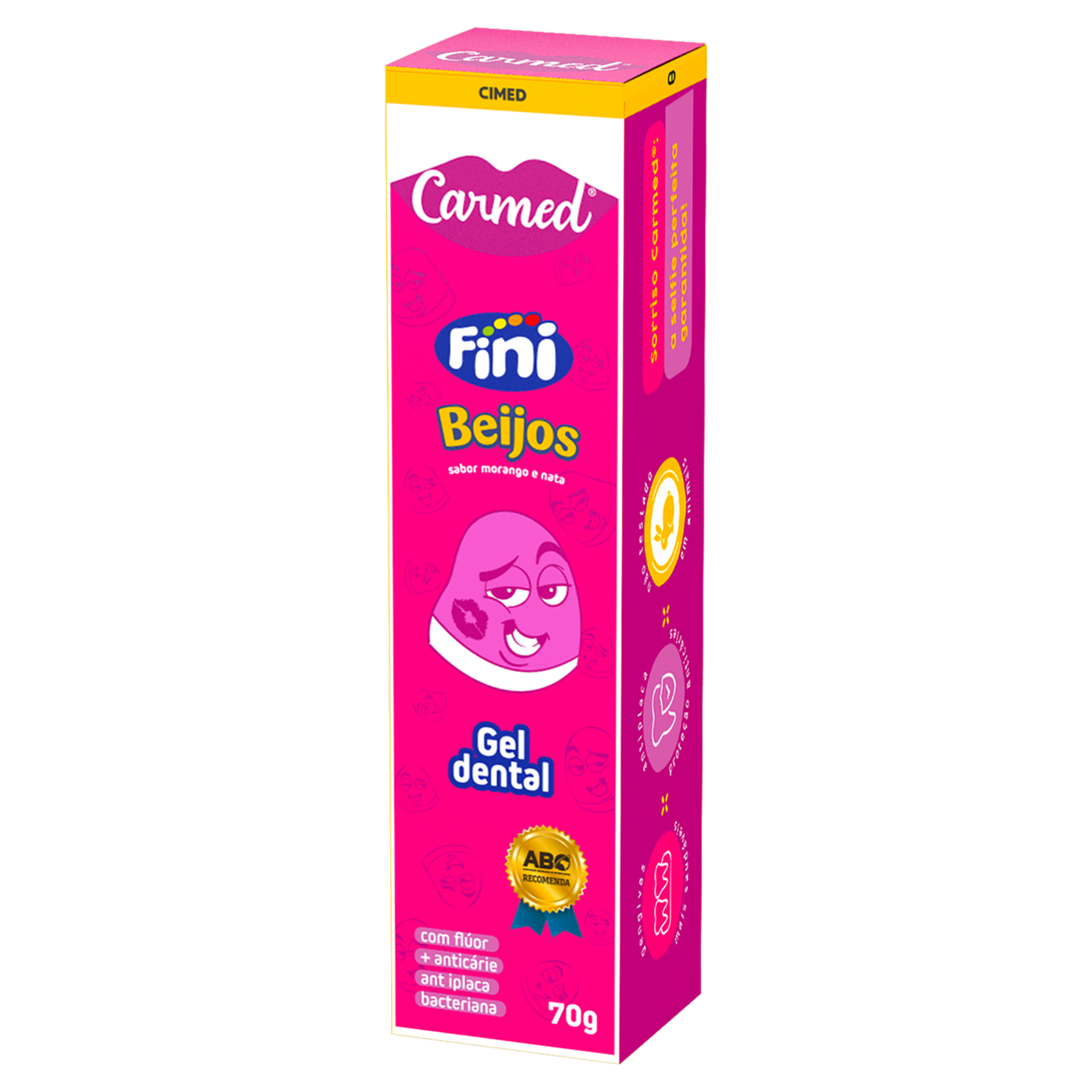 Gel Dental Infantil com Flúor Fini Beijos Carmed Caixa 70g