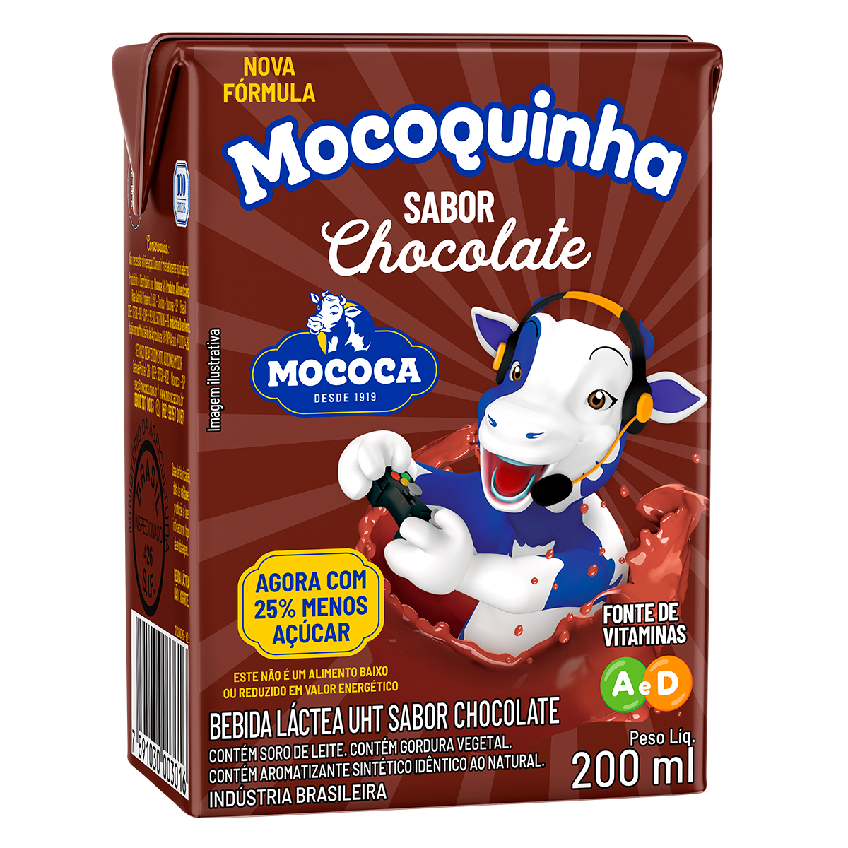 Bebida L&aacute;ctea Chocolate Mocoquinha Mococa 200ml