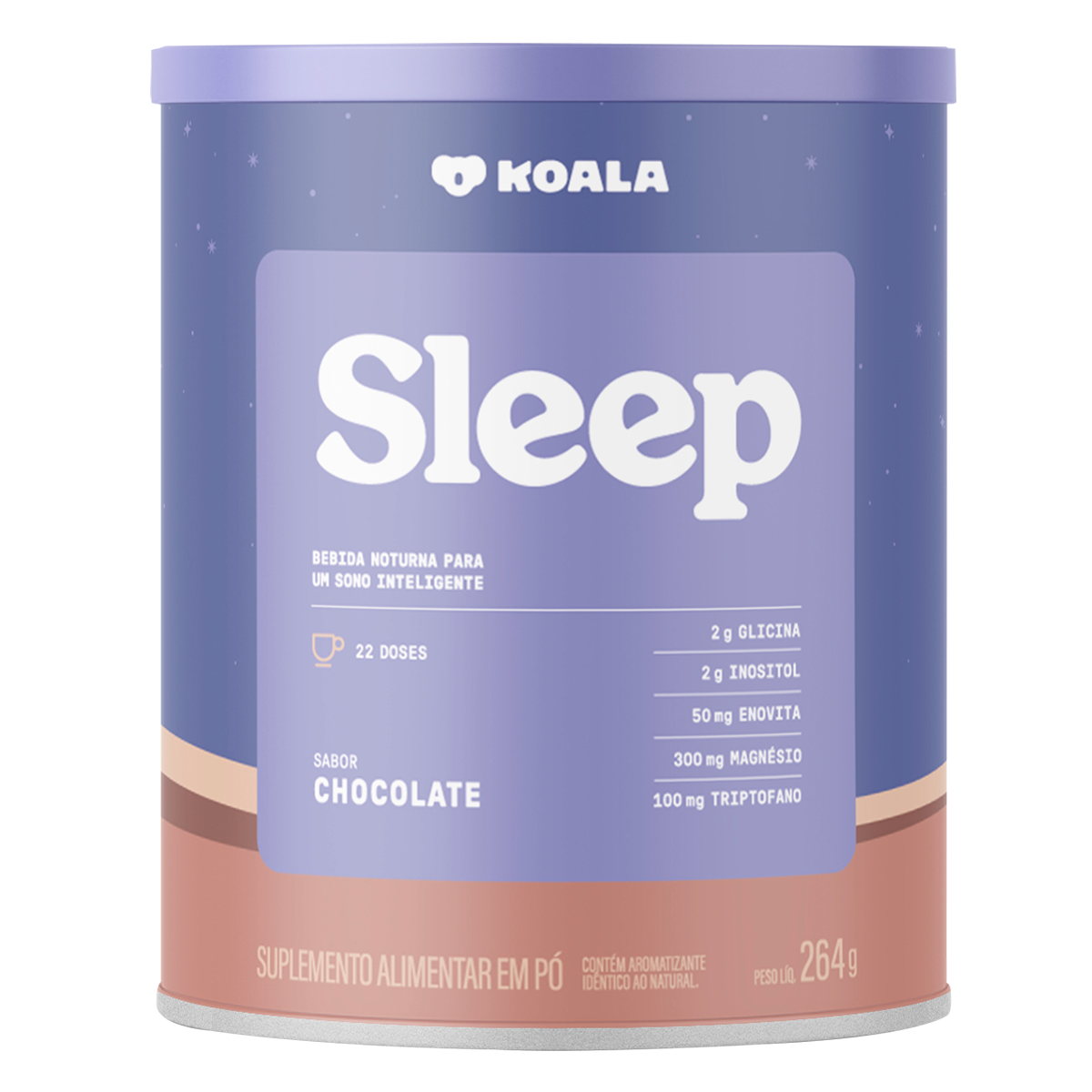 Suplemento Alimentar em P&oacute; Chocolate Sleep Koala Lata 264g