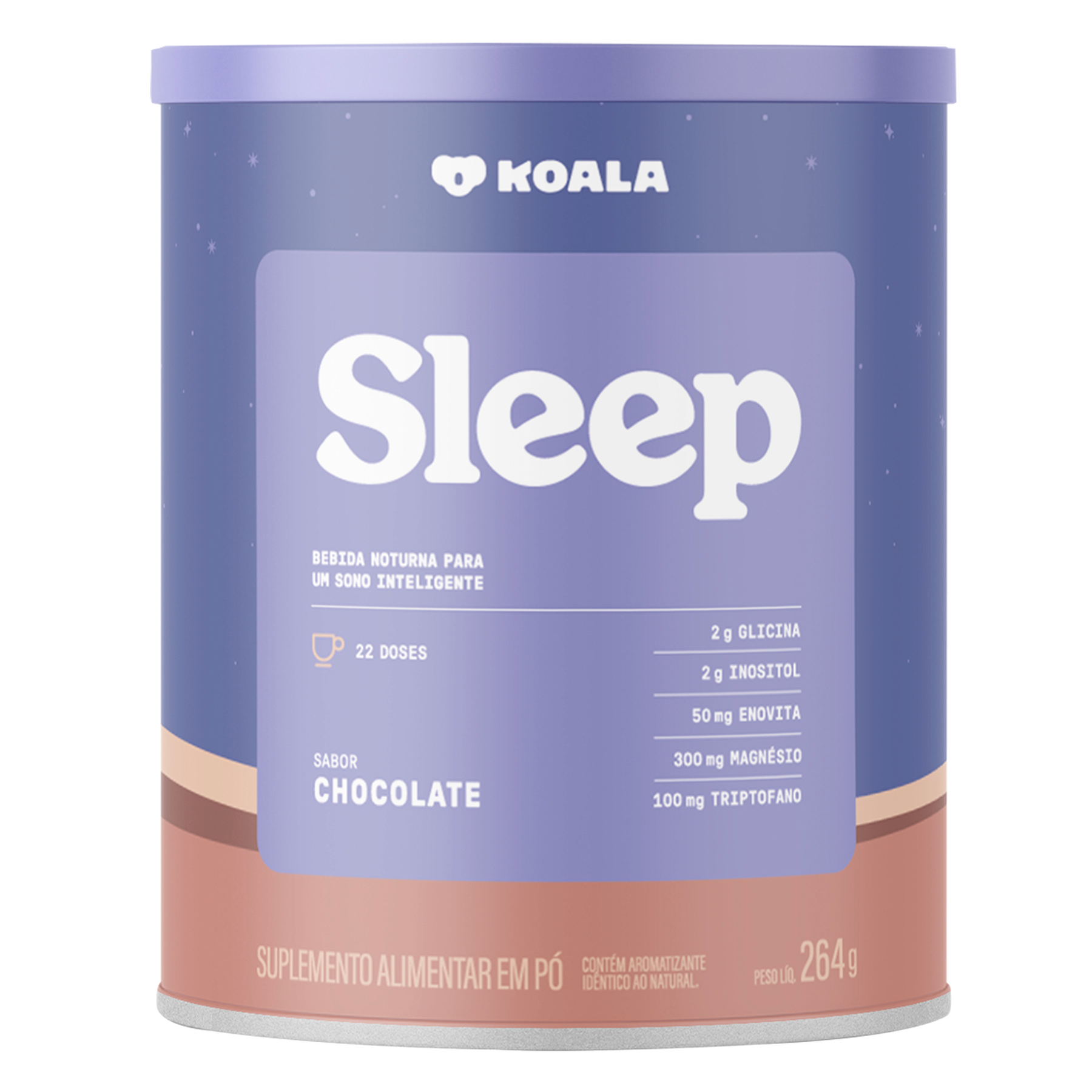 Suplemento Alimentar em P&oacute; Chocolate Sleep Koala Lata 264g