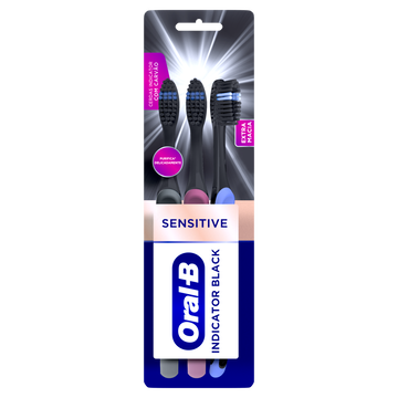 Escova Dental Extramacia Sensitive Indicator Black Oral-B C/3 Unidades