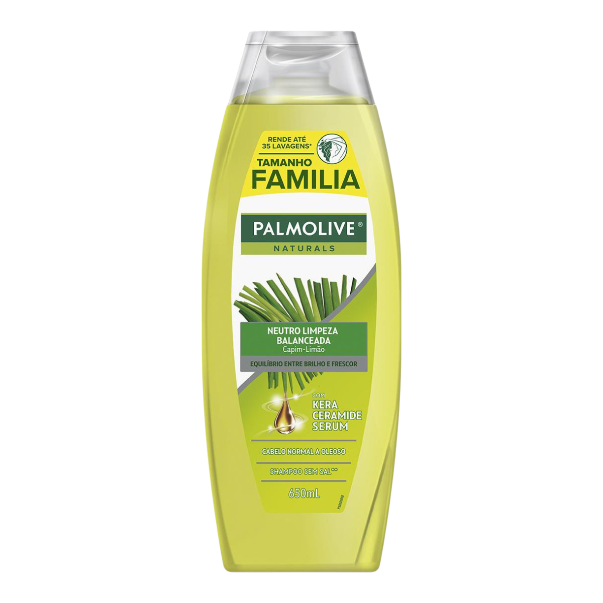 Shampoo Neutro Capim-Lim&atilde;o Palmolive Naturals Limpeza Balanceada Frasco 650ml Tamanho Fam&iacute;lia