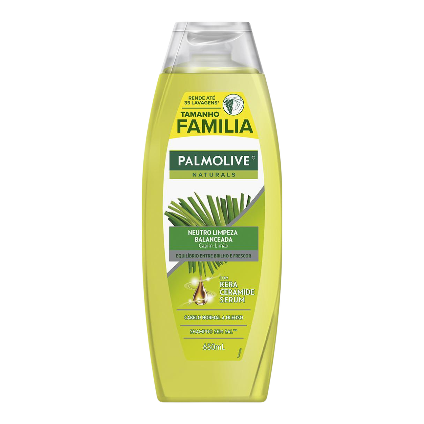 Shampoo Neutro Capim-Lim&atilde;o Palmolive Naturals Limpeza Balanceada Frasco 650ml Tamanho Fam&iacute;lia