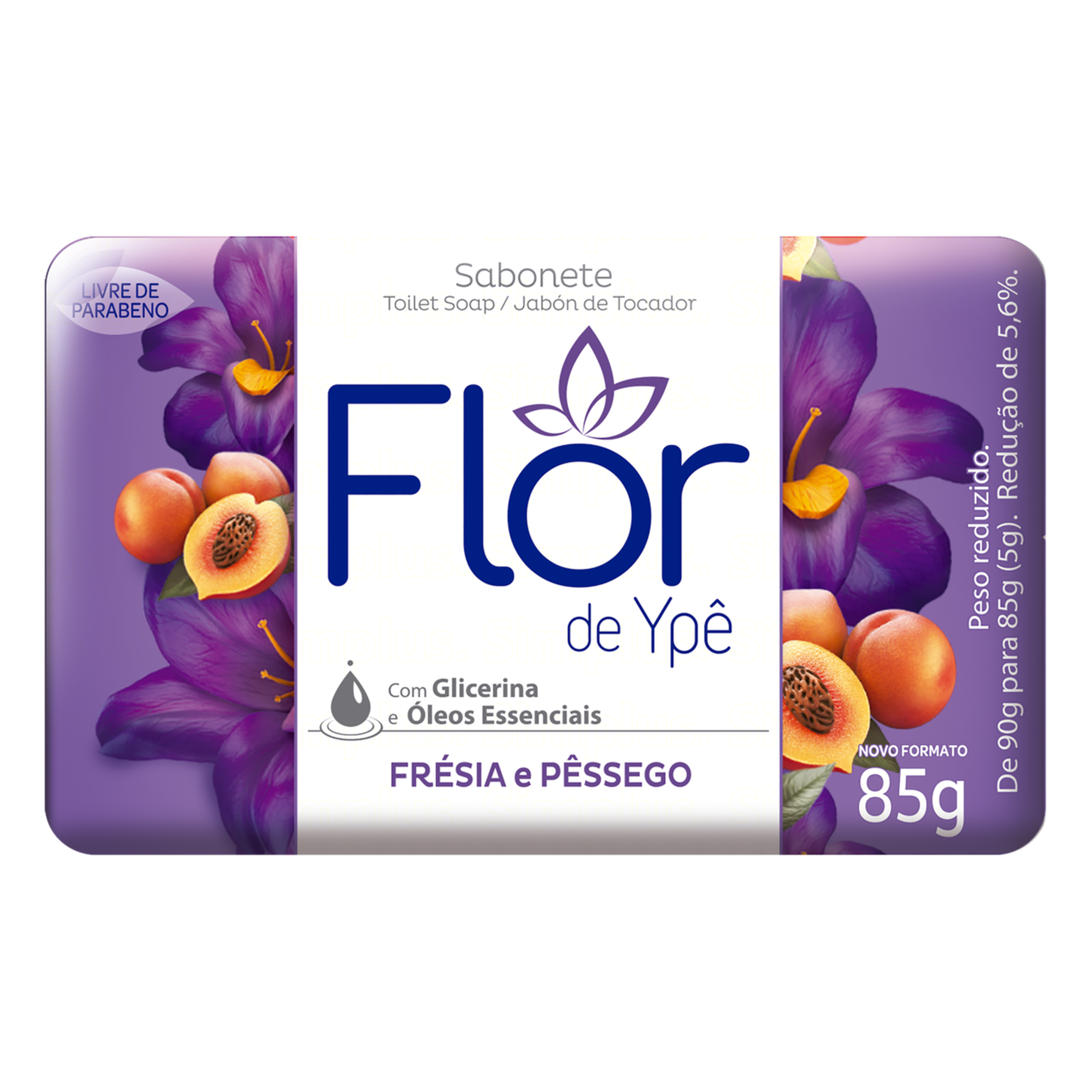 Sabonete em Barra Frésia e Pêssego Flor de Ypê Envoltório 85g