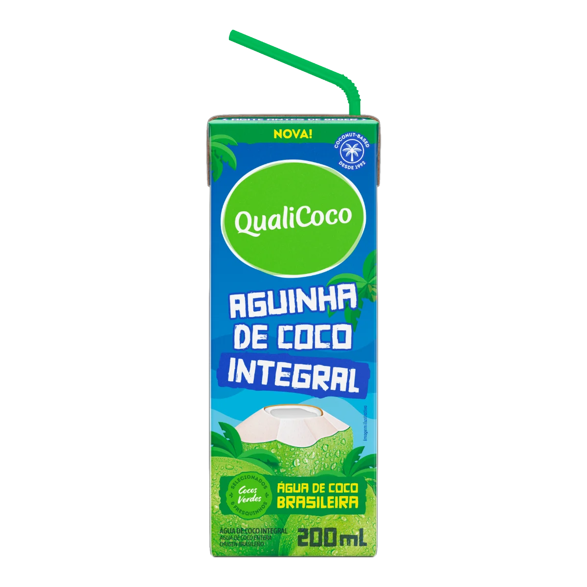 &Aacute;gua de Coco Integral QualiCoco Caixa 200ml
