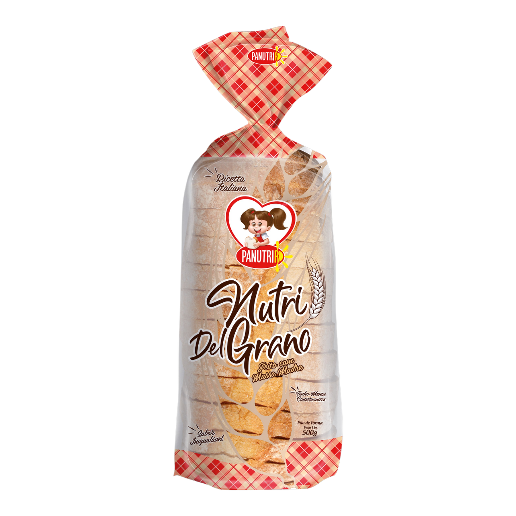 P&atilde;o de Forma Artesanal Nutri Del Grano Panutrir Pacote 500g