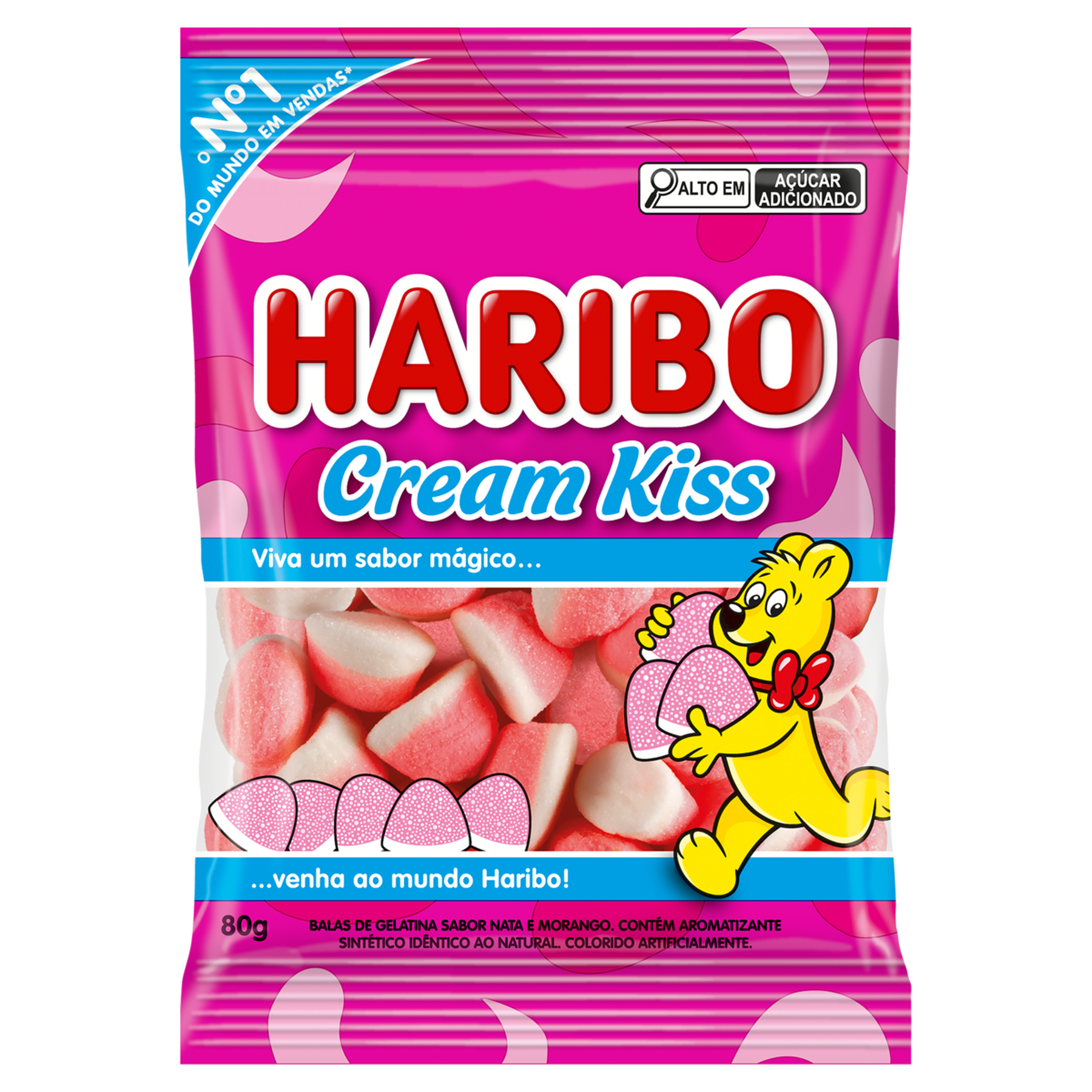 Bala de Gelatina Cream Kiss Haribo Pacote 80g