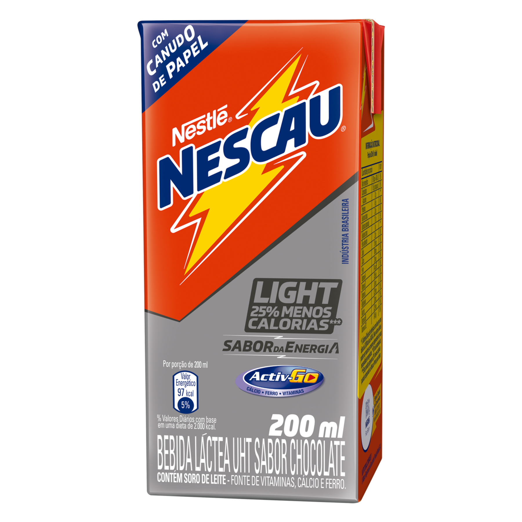 Bebida Láctea UHT Chocolate Light Nestlé Nescau Caixa 200ml