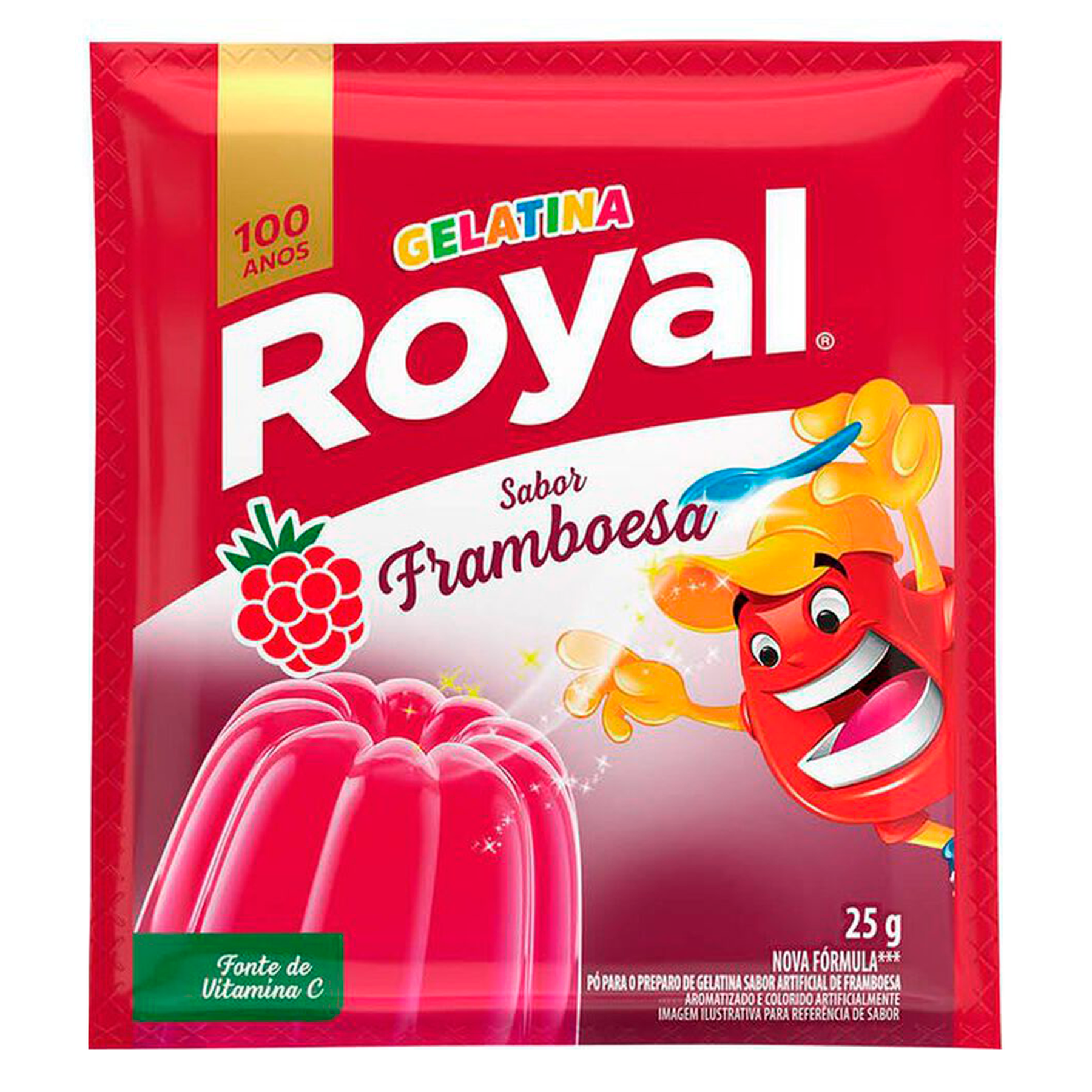 Gelatina em P&oacute; Framboesa Royal Pacote 25g&nbsp;