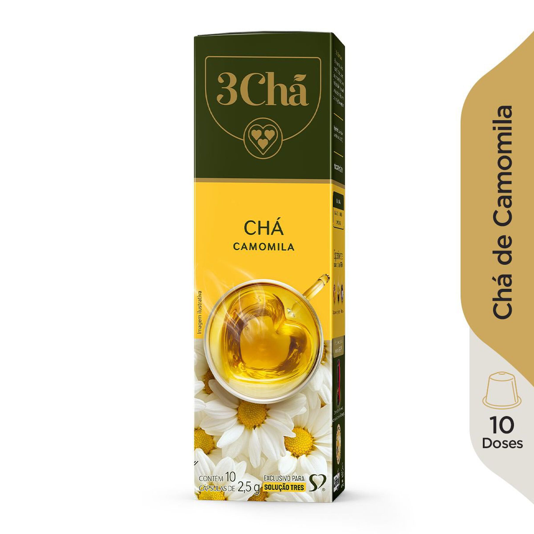Chá em Cápsula Camomila Tres Caixa 25g 10 Unidades