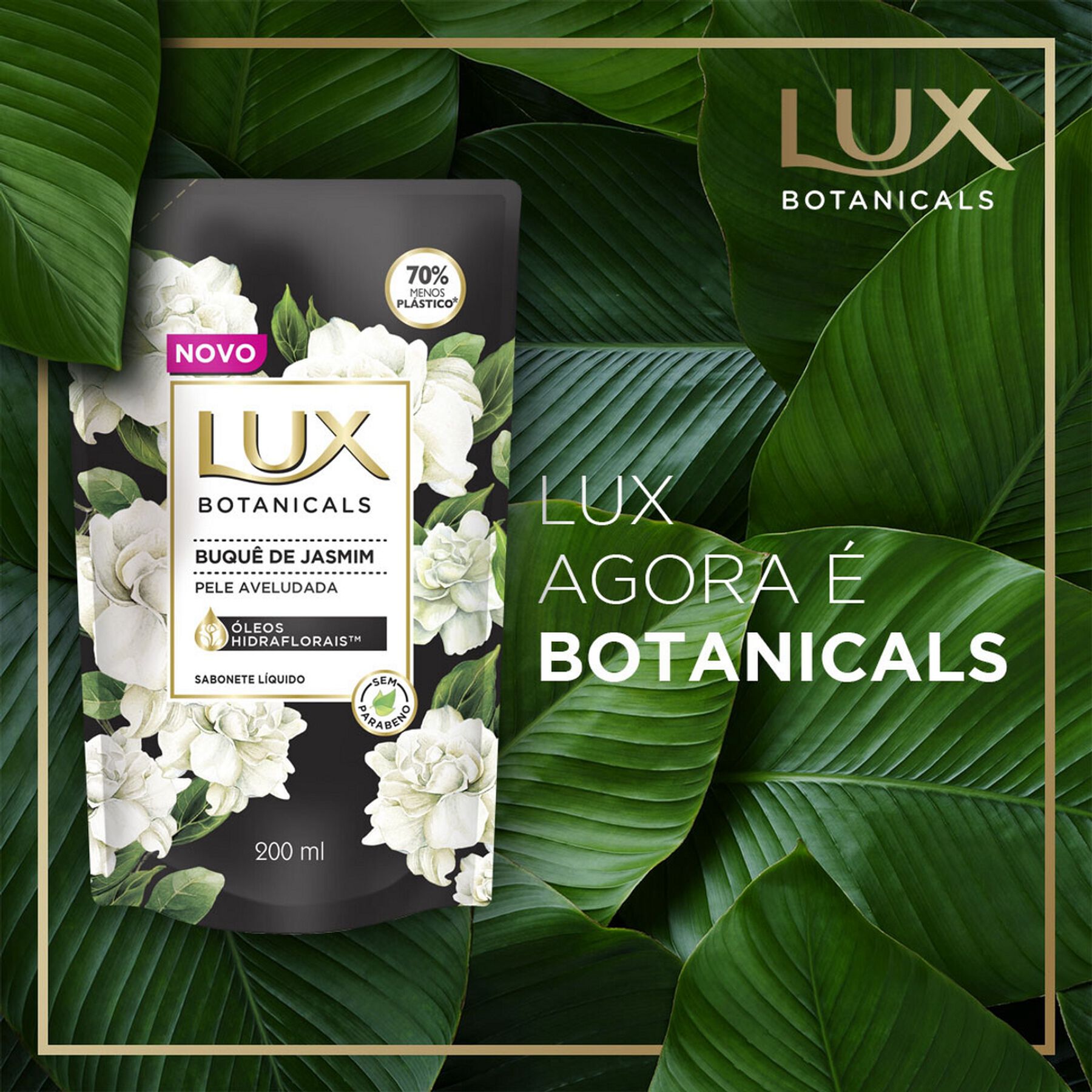 Sabonete Líquido Buquê de Jasmim Lux Botanicals Sachê 200ml Refil