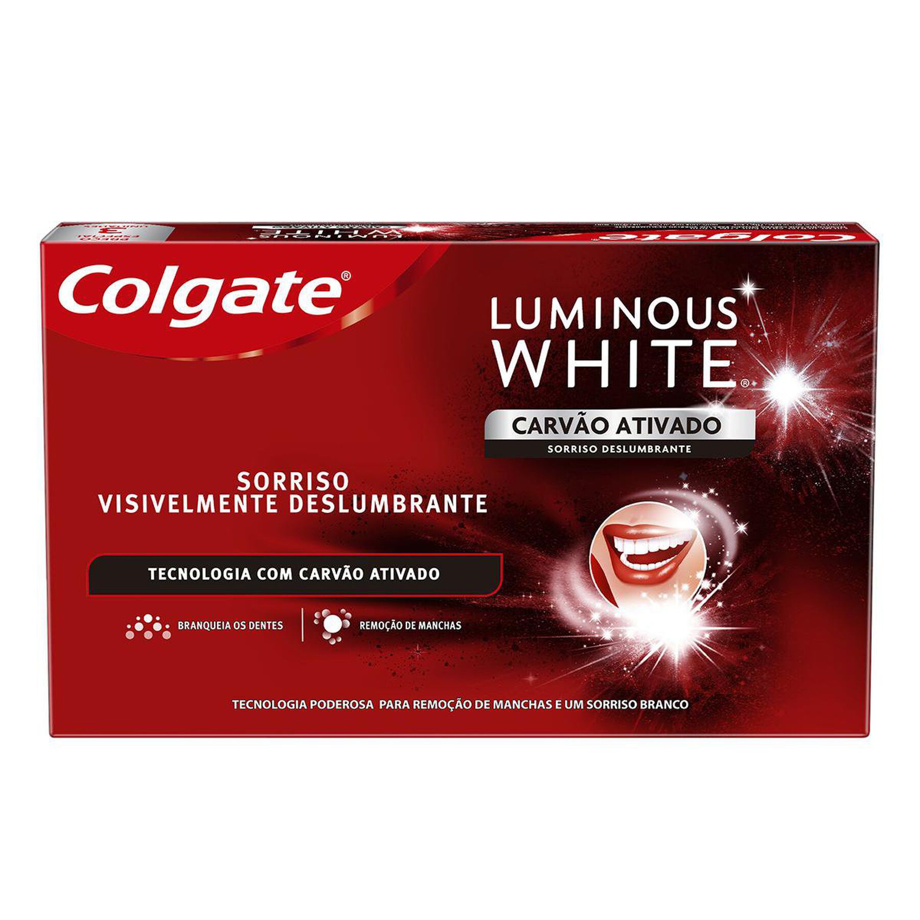 Creme Dental Clareador Colgate Luminous White Carvão Ativado 70g 3 unidades