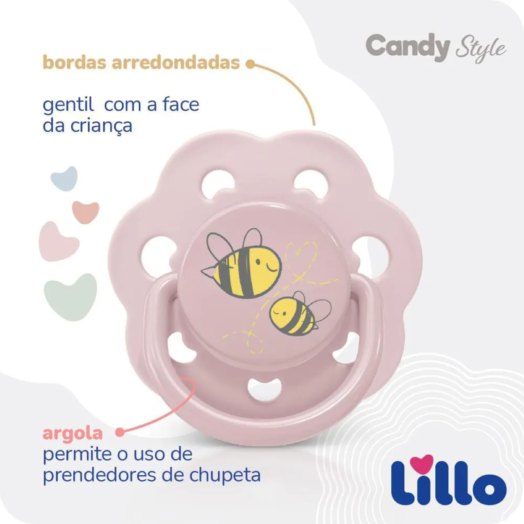 Chupeta com Bico em Silicone Candy Menina Lillo 6m+