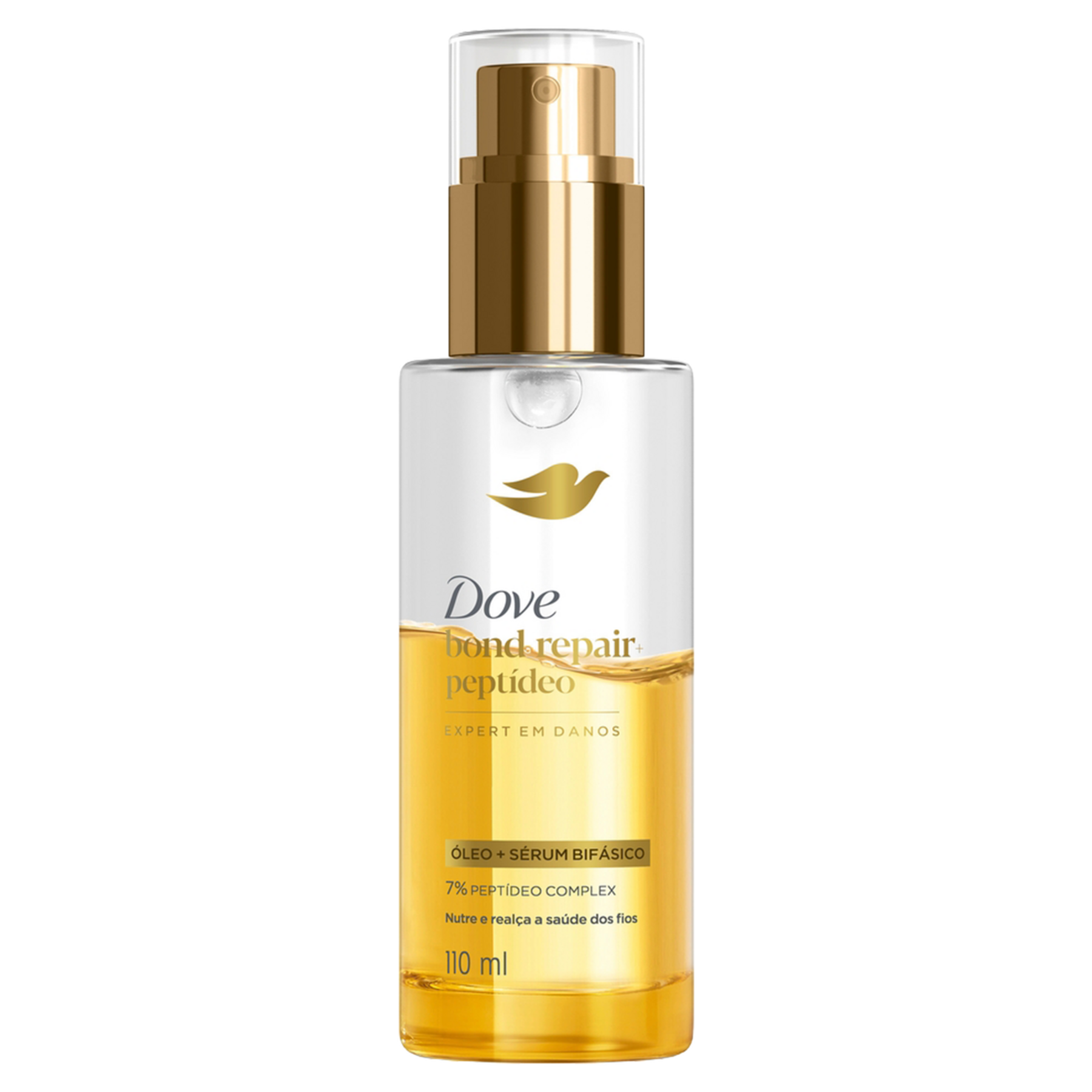 &Oacute;leo e S&eacute;rum Bif&aacute;sico Dove Bond Repair + Pept&iacute;deo Frasco 110ml Spray