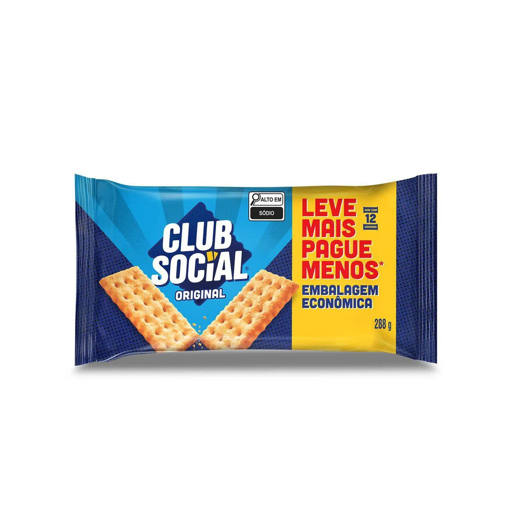 Pack Biscoito Original Club Social Pacote 288g 12 Unidades Embalagem Econ&ocirc;mica Leve Mais Pague Menos&nbsp;