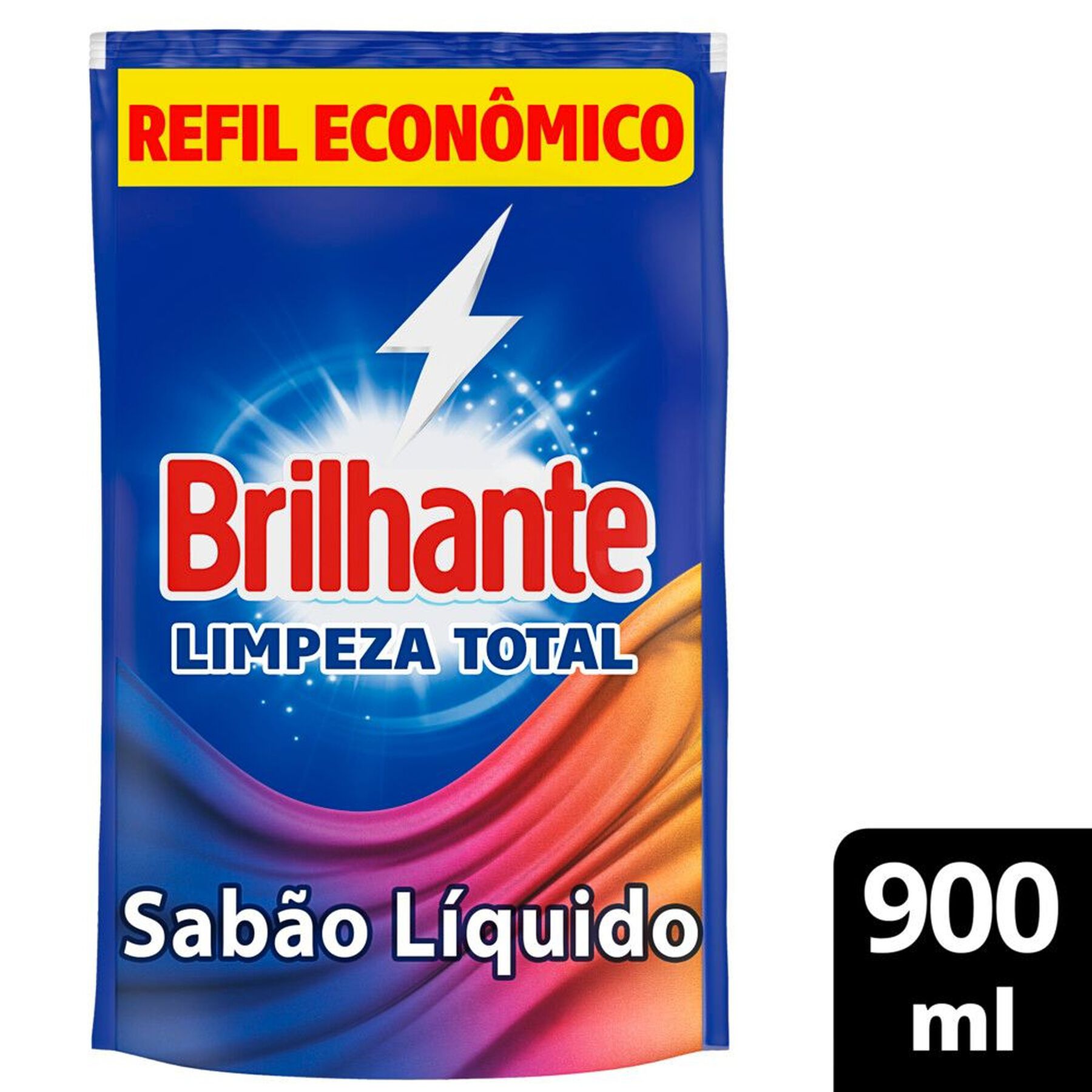 Sab&atilde;o L&iacute;quido Lava Roupas Blindagem das Cores Roupas Brancas e Coloridas Brilhante Limpeza Total Sach&ecirc; 900ml Refil&nbsp;&nbsp;