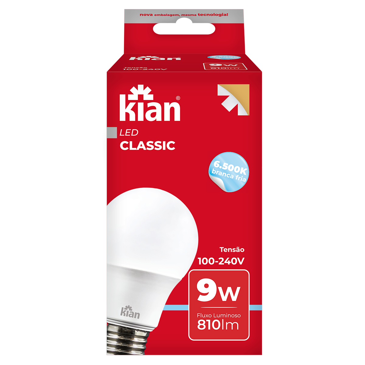 L&acirc;mpada Led Classic 9w 6,5k Kian
