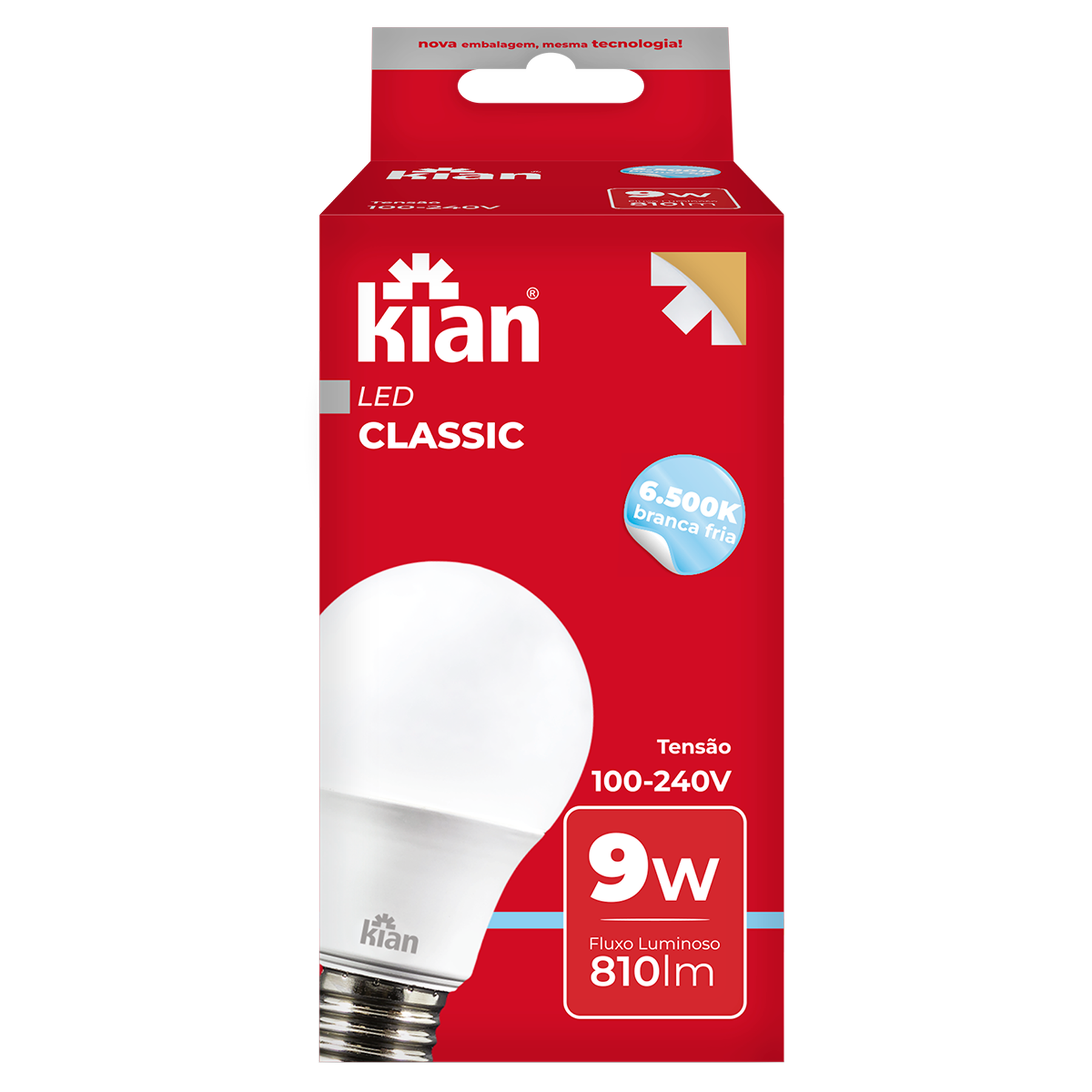 Lâmpada Led Classic 9w 6,5k Kian