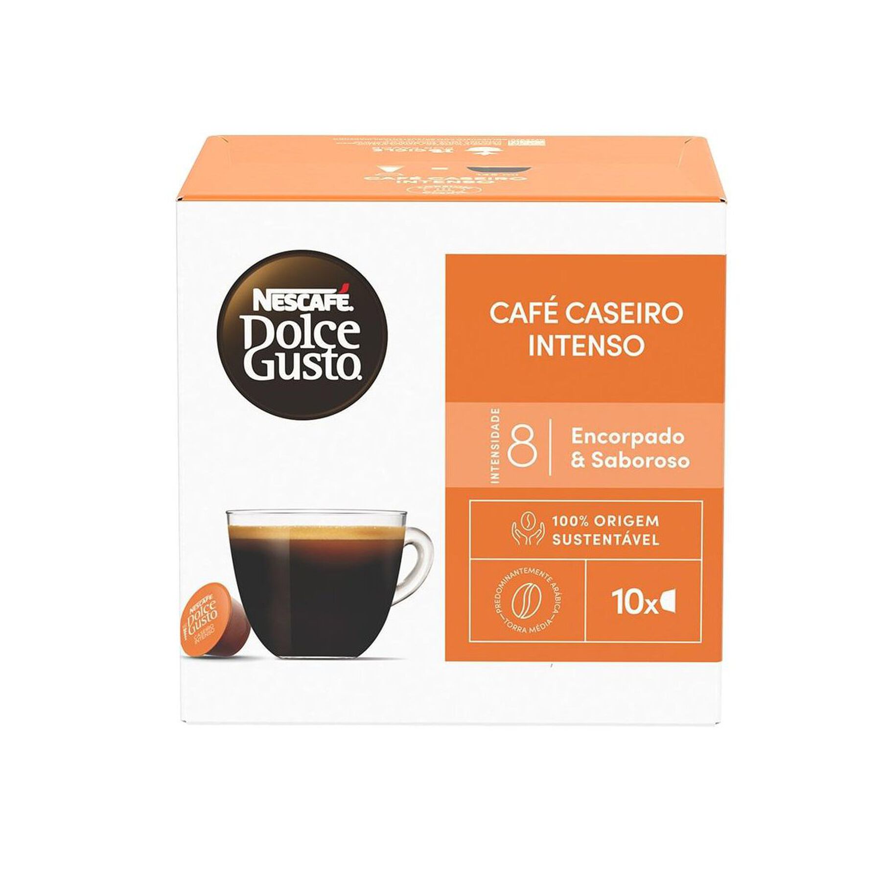 Café em Cápsula Torrado e Moído Caseiro Intenso Dolce Gusto Nescafé Caixa C/10 Unidades