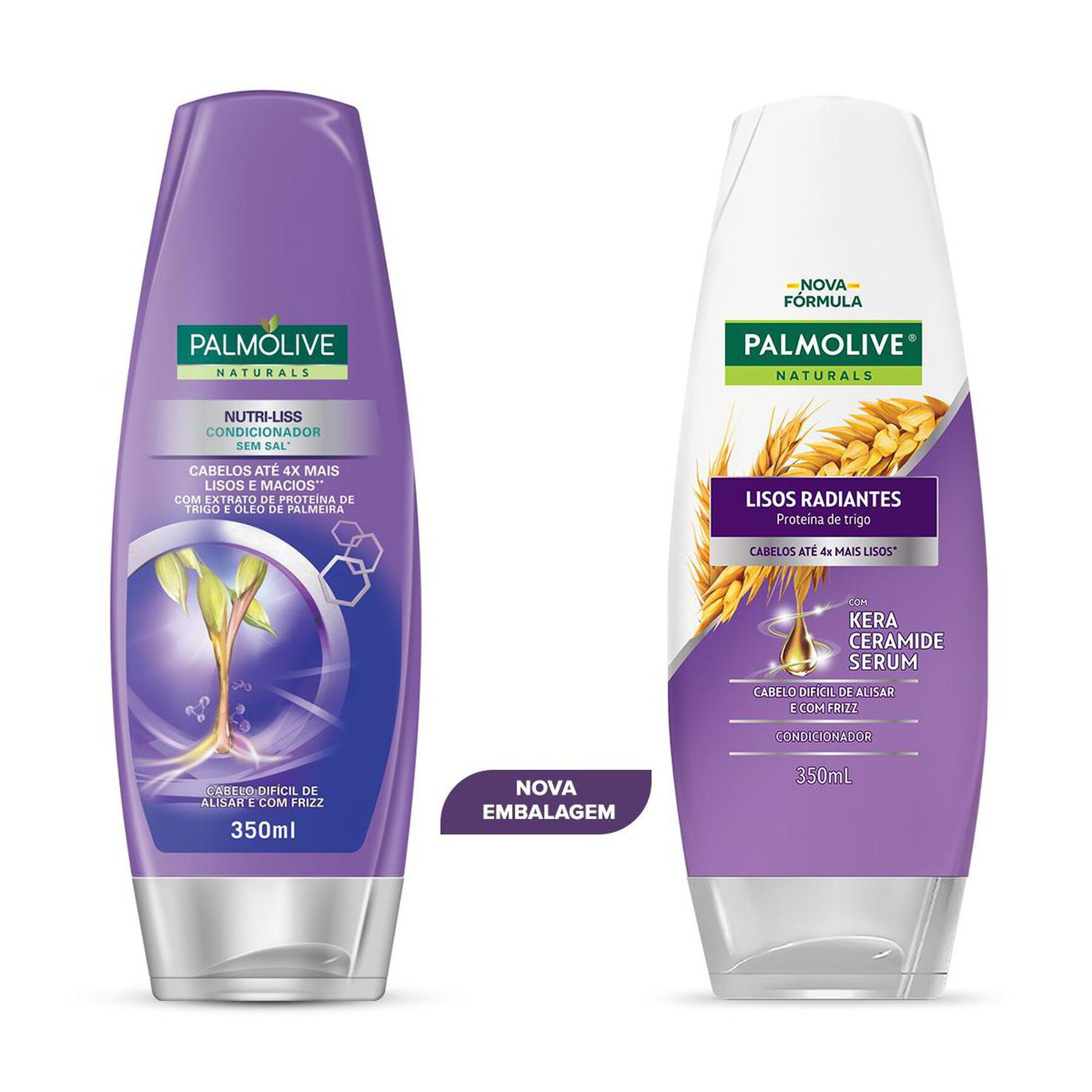 Kit 2 Shampoos + 1 Condicionador Nutri-Liss Palmolive Naturals 350ml Cada